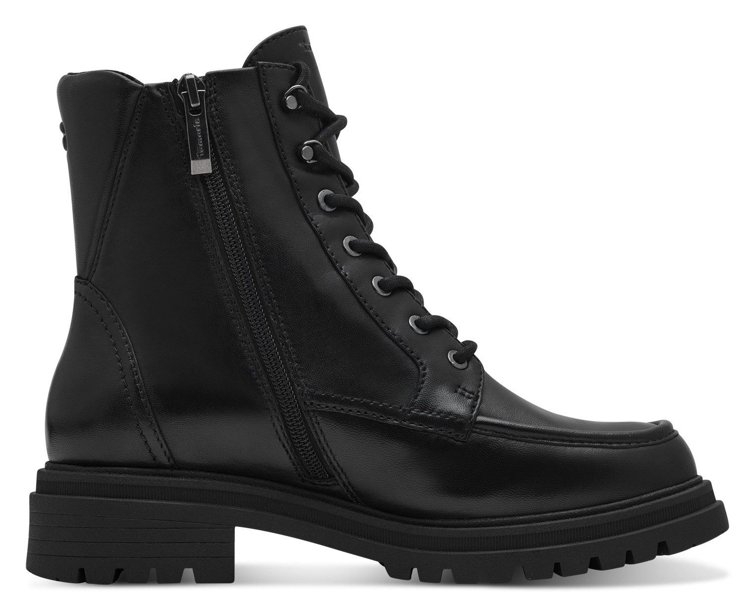 Tamaris Veterschoenen blokhak, veterschoen, enkellaars met decoratieve naad aan de voorkant