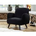 atlantic home collection fauteuil met golfvering zwart