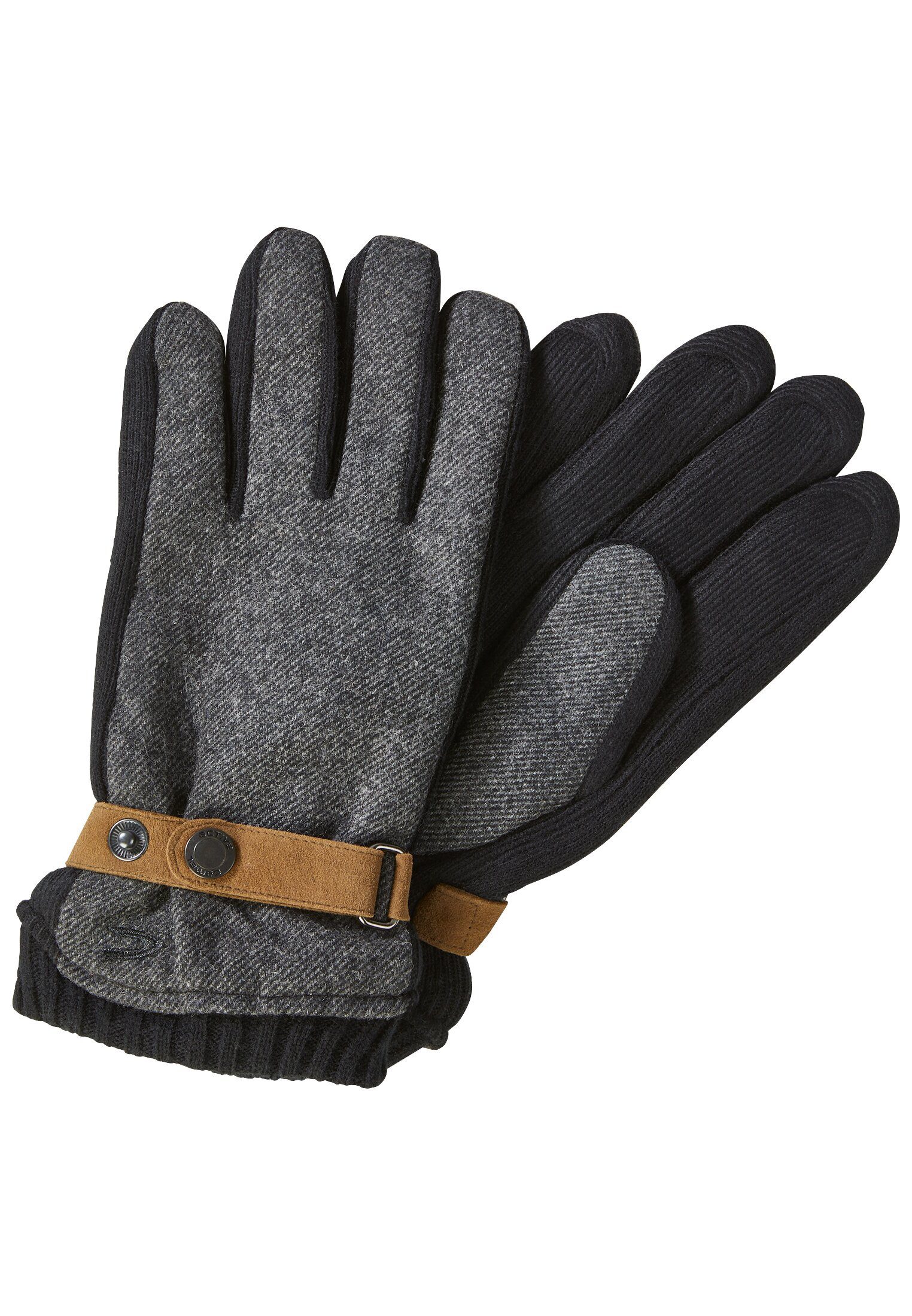 camel active Katoenen handschoenen met modieuze drukknoopsluiting
