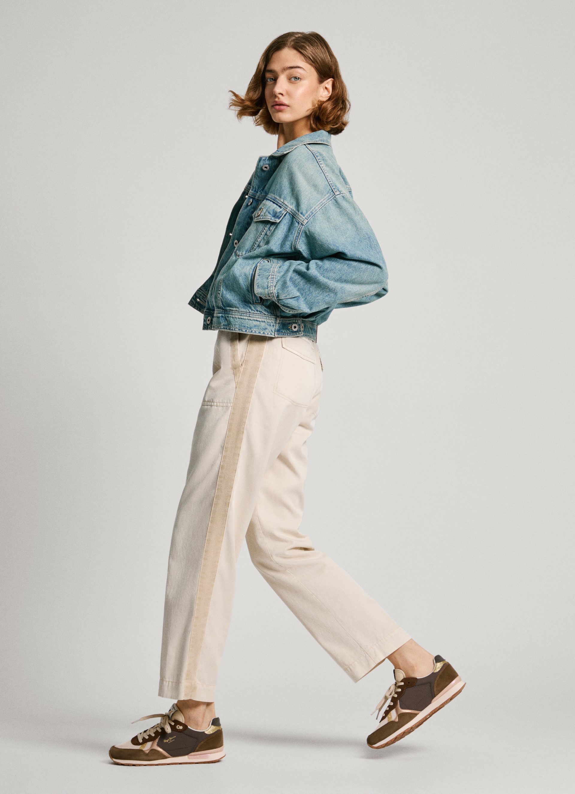 Pepe Jeans Cargobroek Aylin met streepbeleg