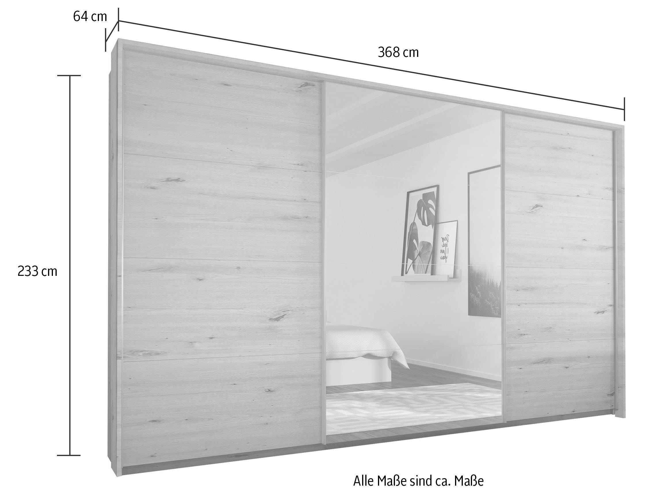rauch Schuifdeurkast Kledingkast kast garderobe CORTONA met passe-partout en optionele verlichting inclusief indeling 2 boxen en planken