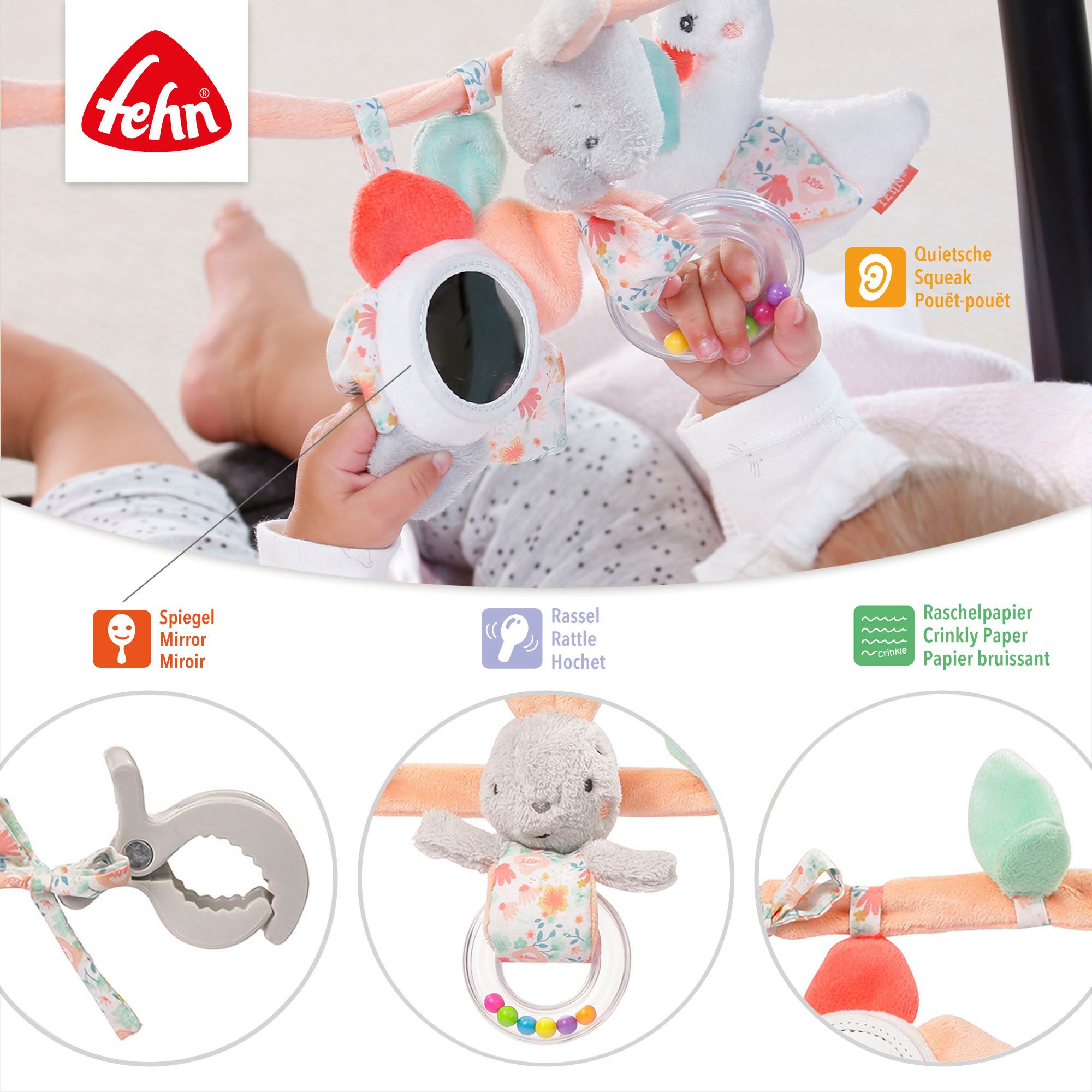 Fehn Kinderwagenketting Classic Stars, Schwanensee