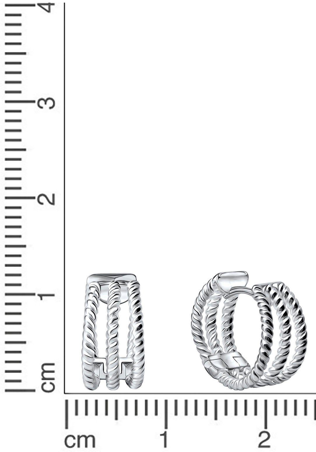 Firetti Oorringen Sieraad cadeau zilver 925 meerlagig gedraaide look met jurk, overhemd, jeans, sportschoenen! gelegenheid verjaardag kerstmis