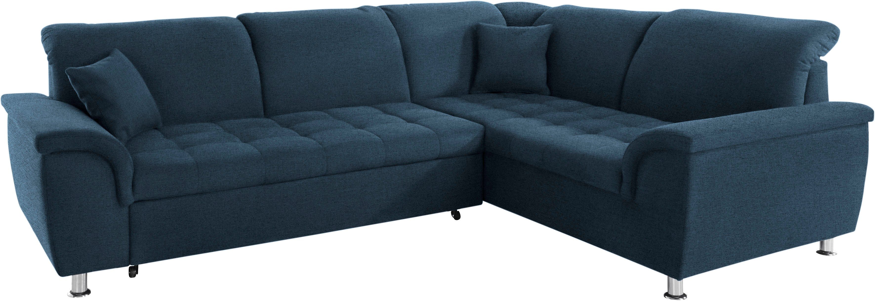 DOMO collection Hoekbank Franzi, tijdloos en elegant, moderne zittingstikking, L-Vorm