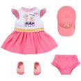 baby born poppenkleding kleuterschool baseballcap, 36 cm (set, 5-delig) roze