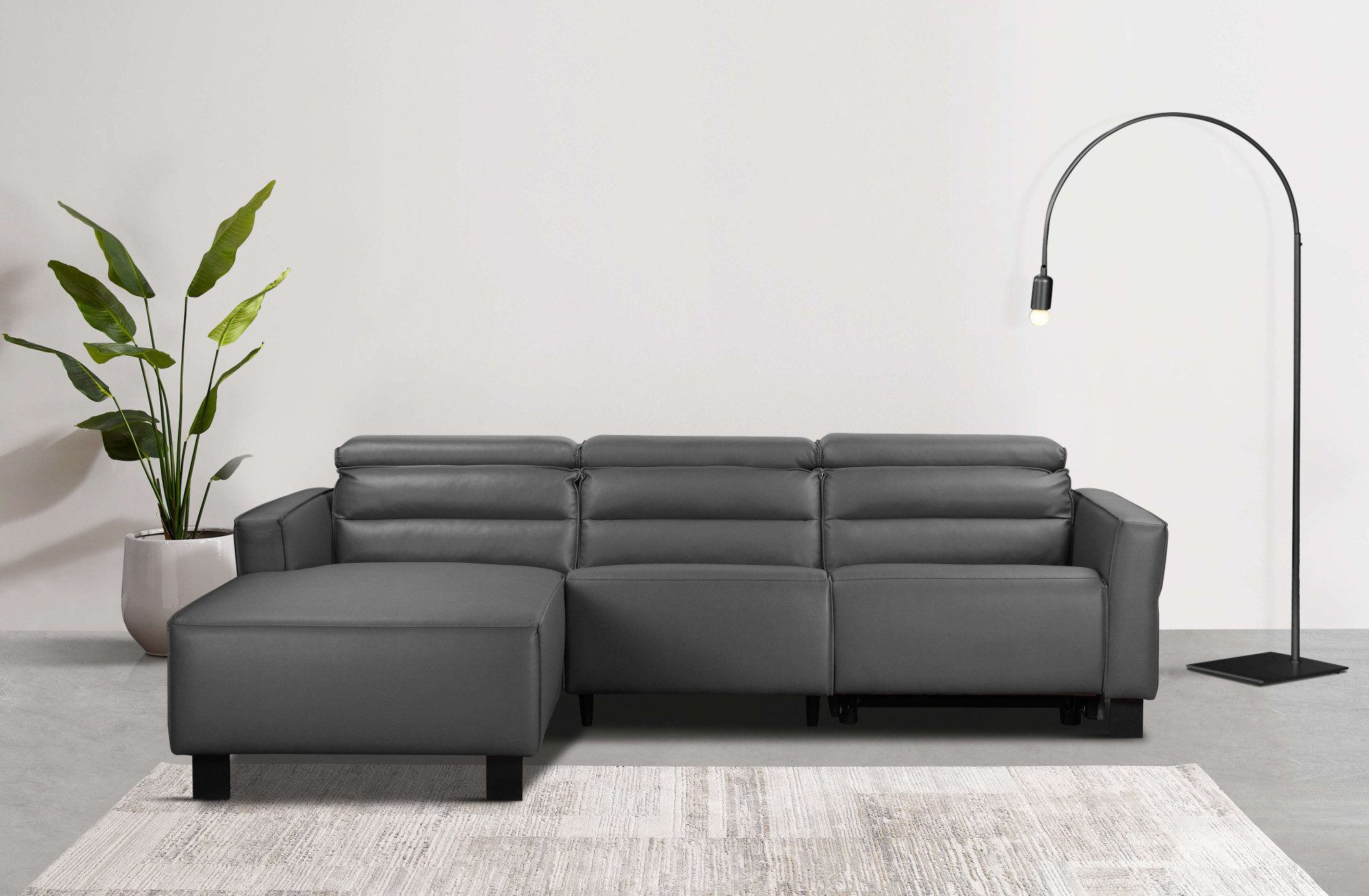 Places of Style Hoekbank Carpari, L-vorm, 263 cm, handmatige of elektrische relaxfunctie