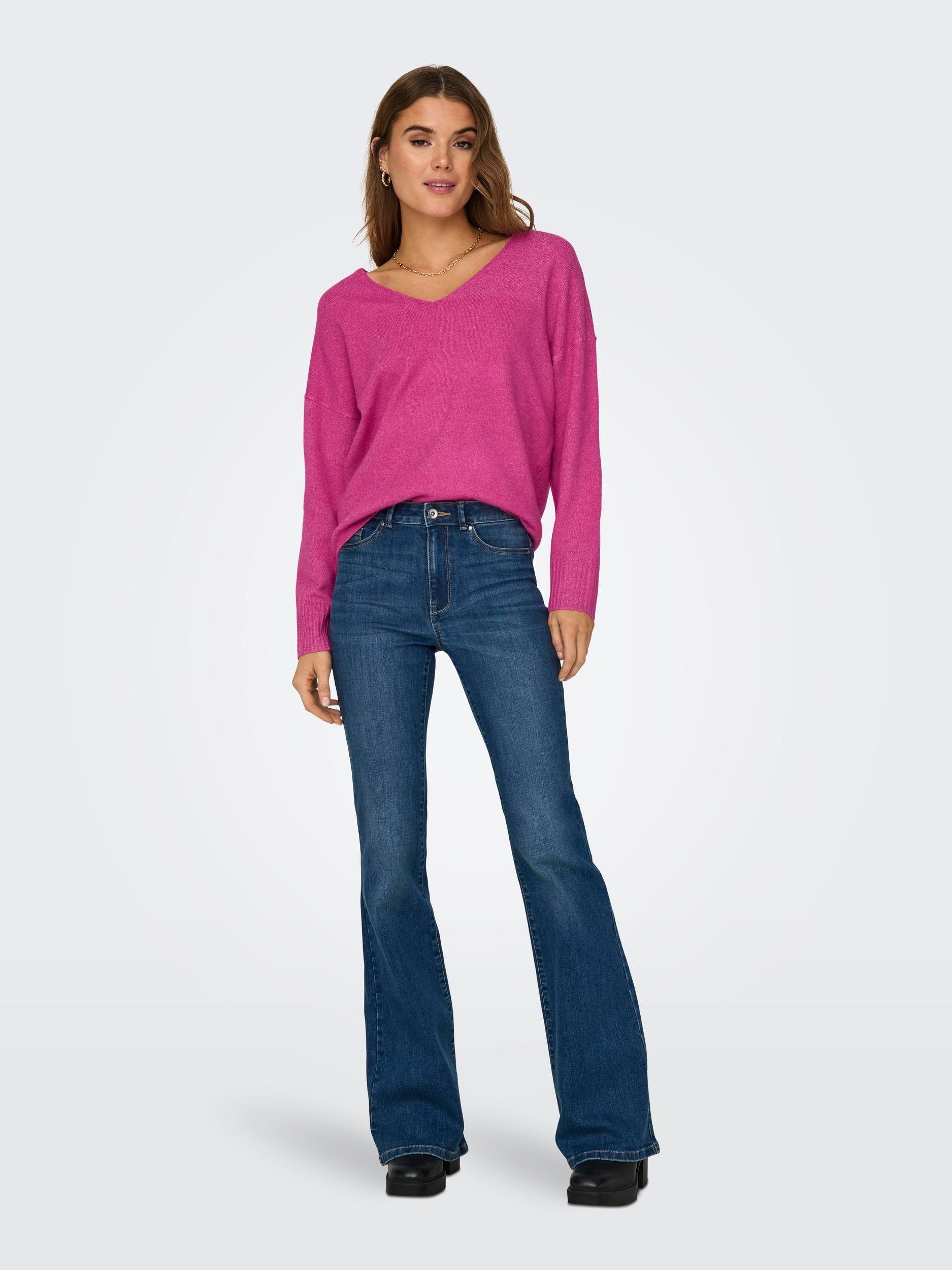 Only Trui met V-hals ONLRICA LIFE L S V-NECK PULLO KNT NOOS