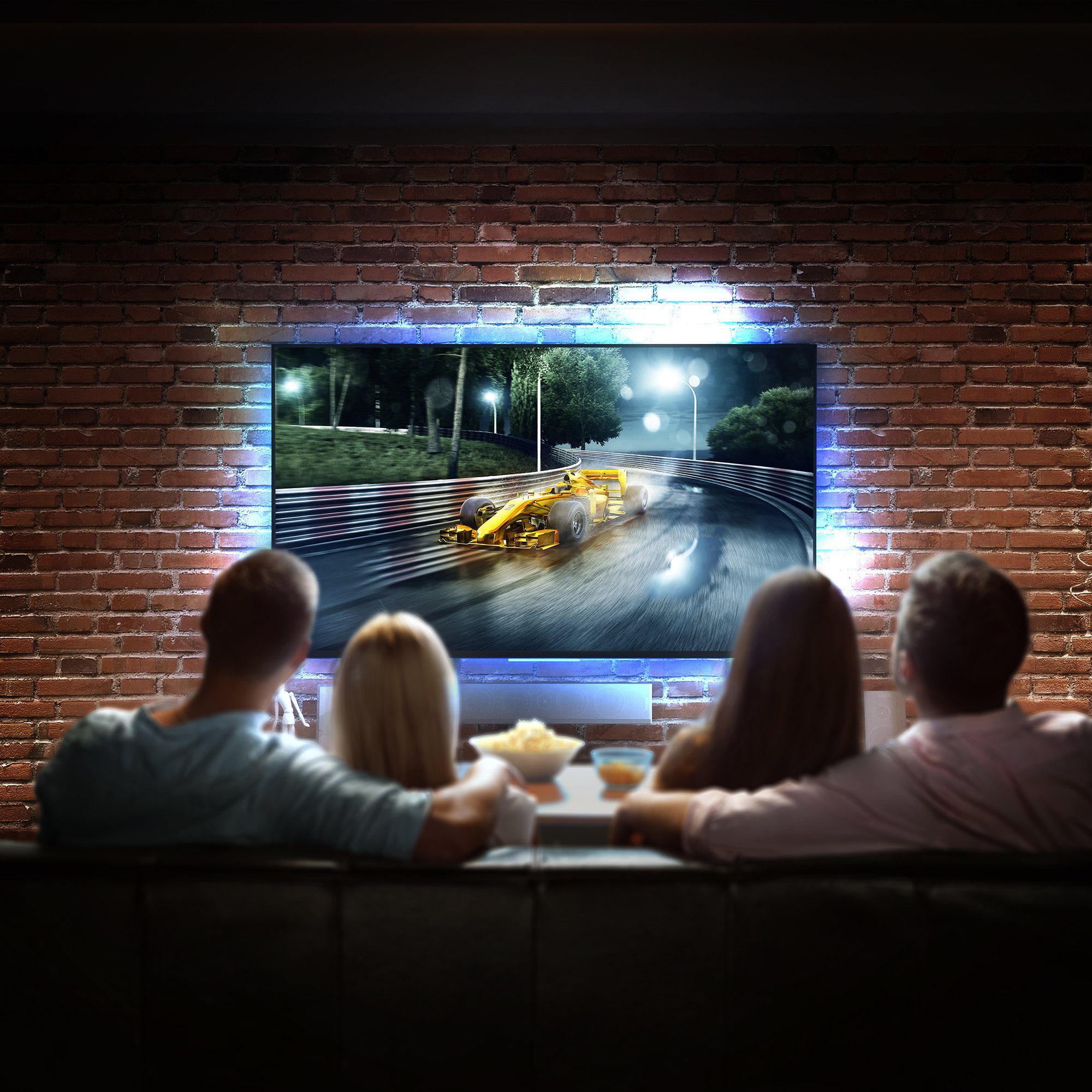 B.K.Licht Led-strepen LED TV-achtergrondverlichting backlight 2m USB RGB zelfklevend
