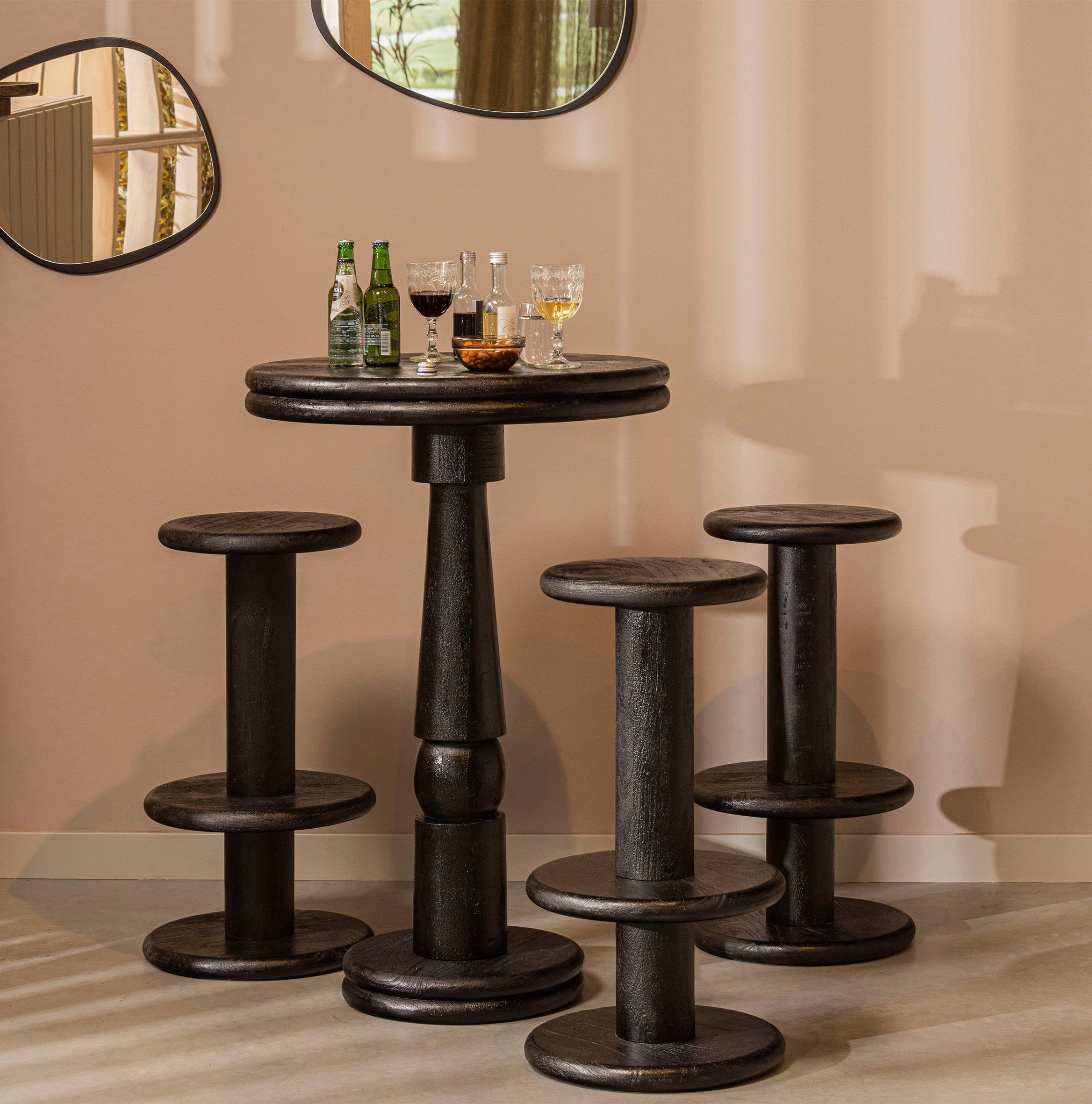 WOOOD Bartafel KOLBY van mangohout, h 105 cm x ø 70 cm