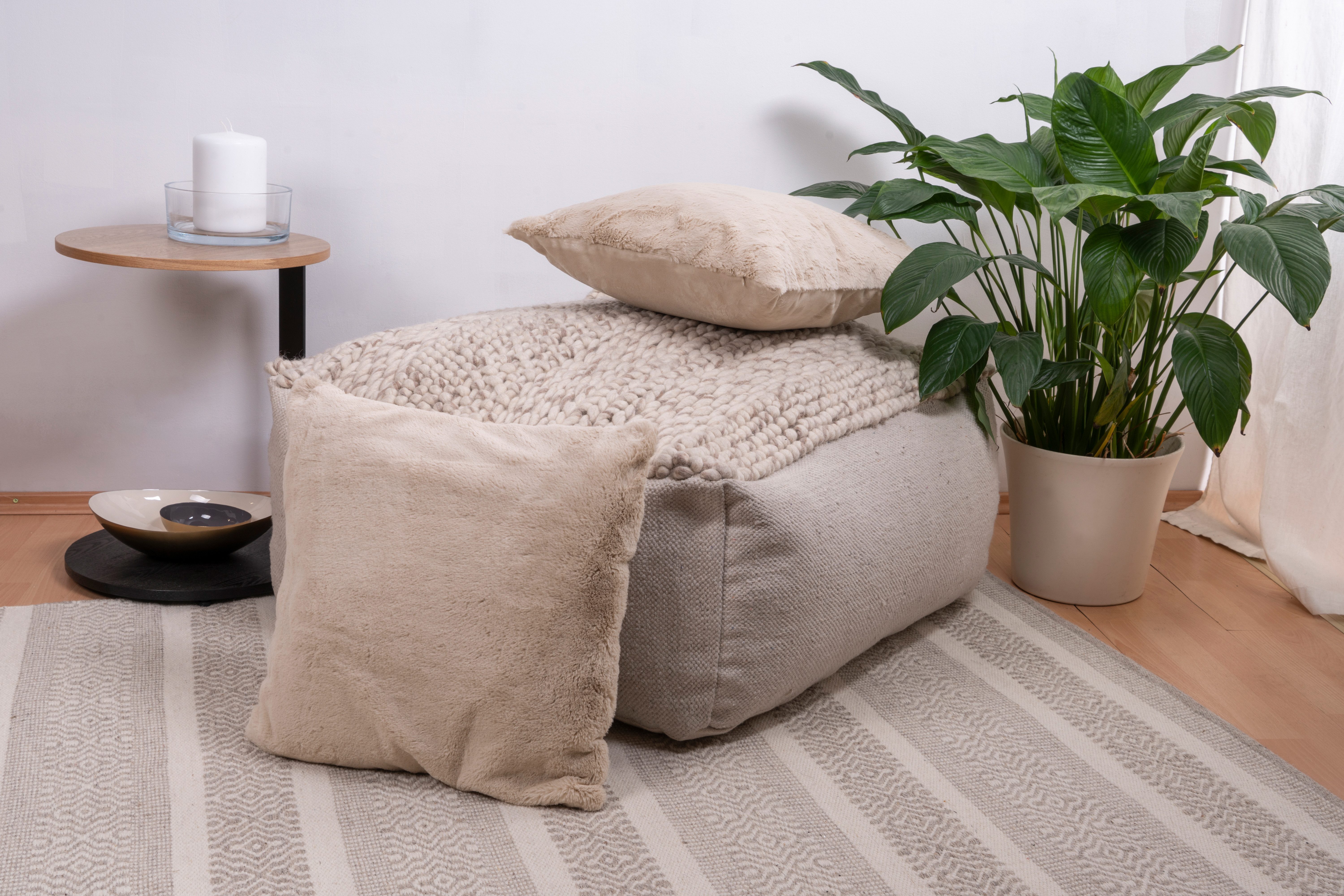 Kenda Sand Vachtkussen Decoratiekussens Aimee 625 2-pack Kussen inclusief vulling met pluizige stofhoes (1 stuk)