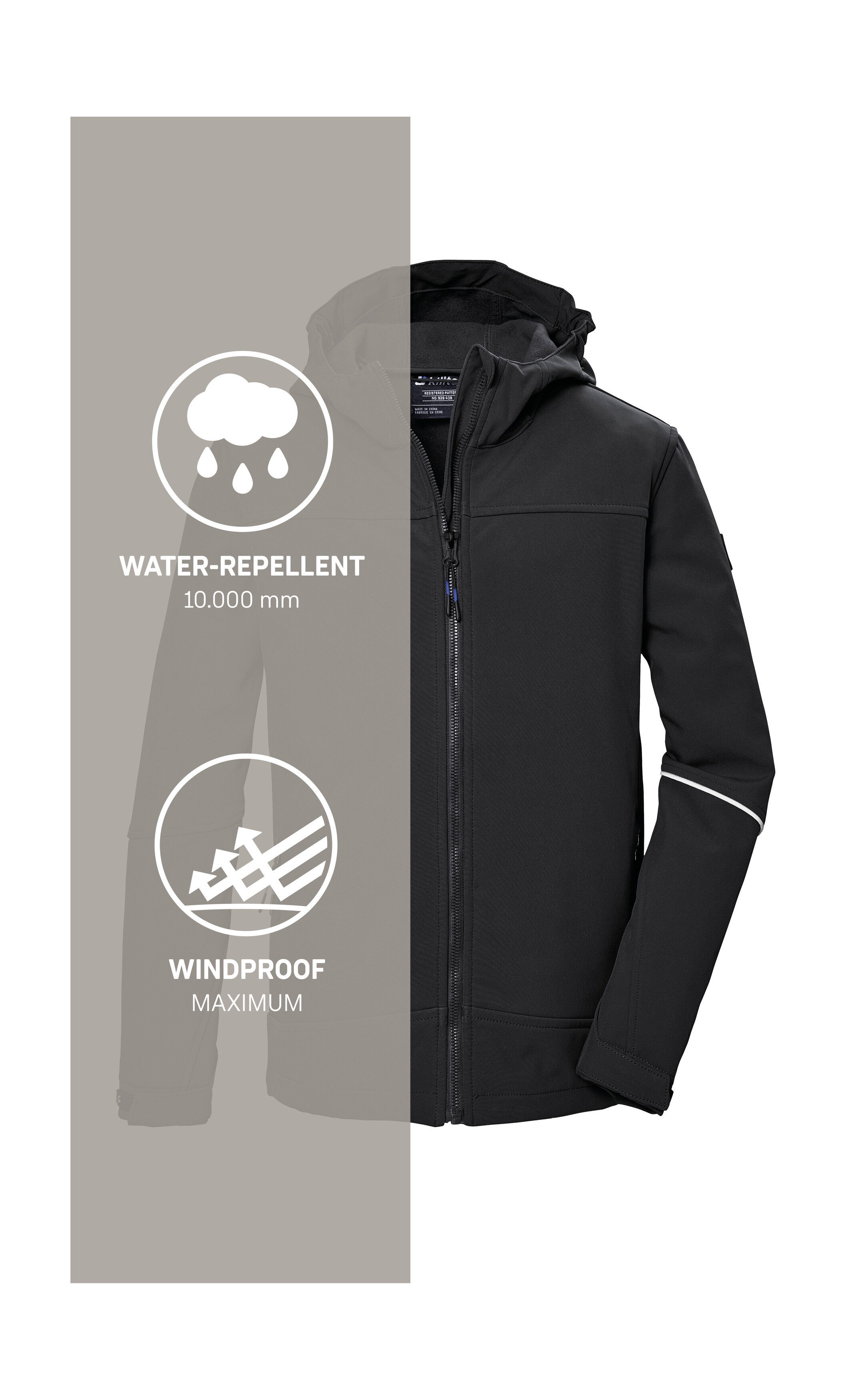 Killtec Softshell-jack KOS 143 BYS SFTSHLL JCKT Wind- en waterafstotende, ademende, PFAS-vrije kinderjas