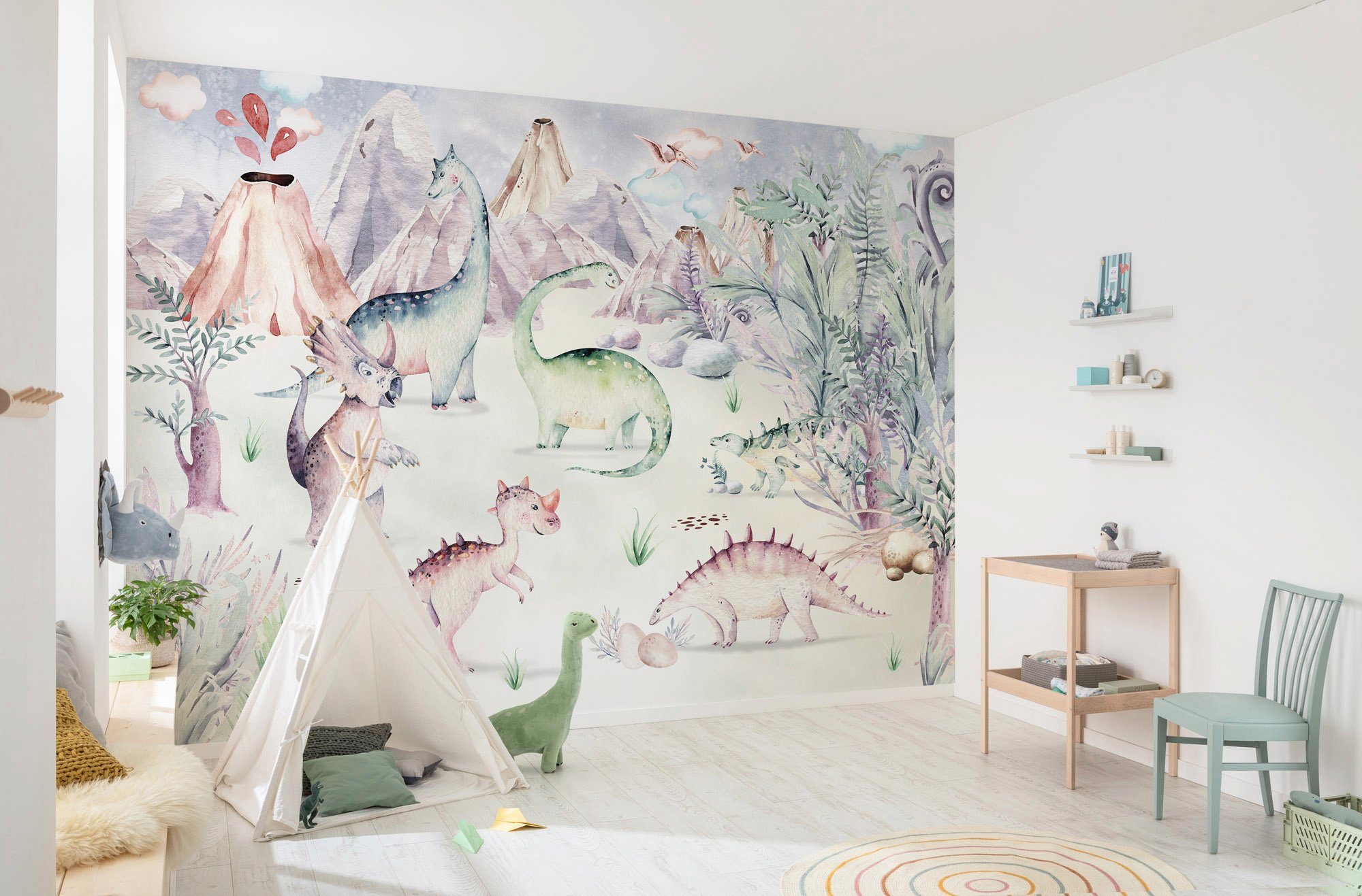 Komar Vliesbehang Digitale print vlies - Dino Playground - Afmeting 400 x 280 cm