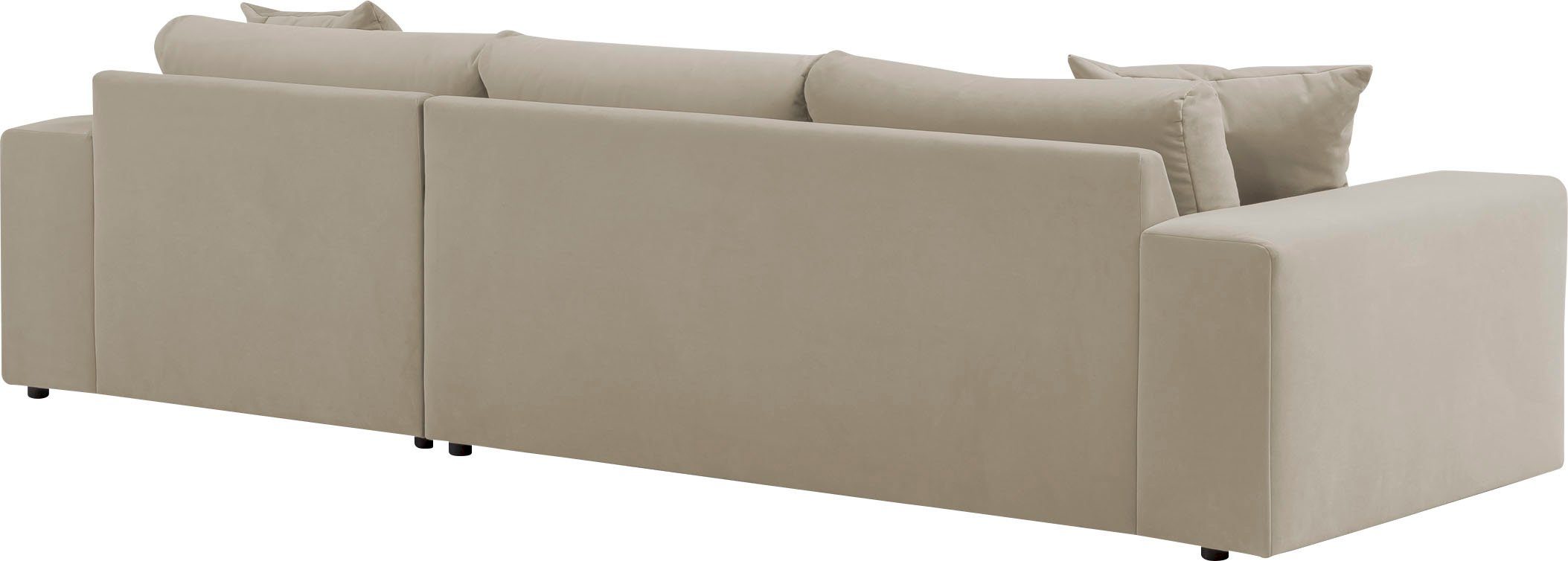 andas Hoekbank SLEETLAND XXL van fluweel of in vintage leer-look, L-model,