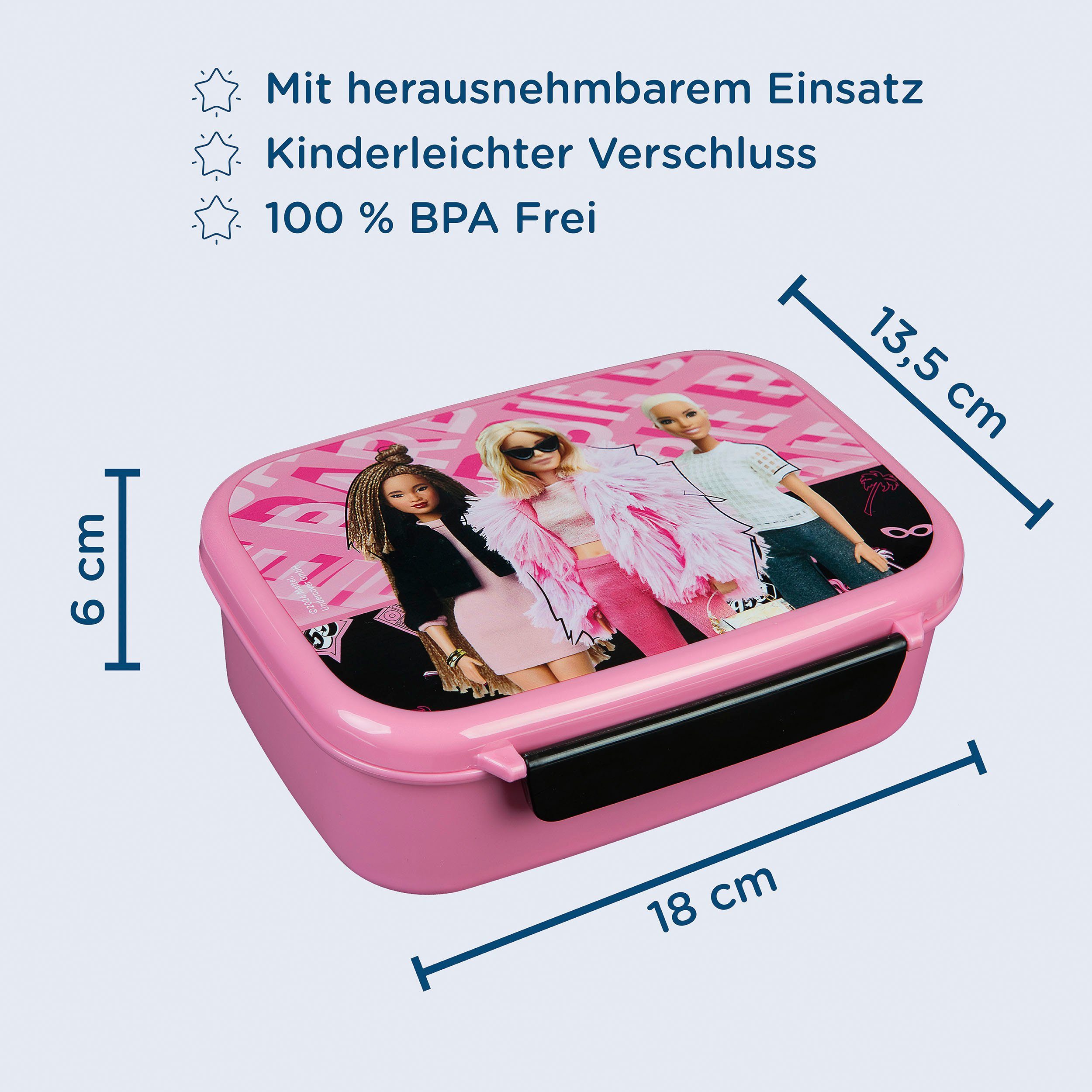 Scooli Lunchbox & drinkfles, Barbie (set, 2-delig)