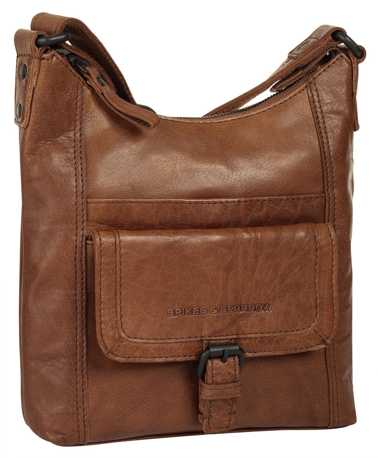 Spikes & Sparrow Schoudertas echt leder
