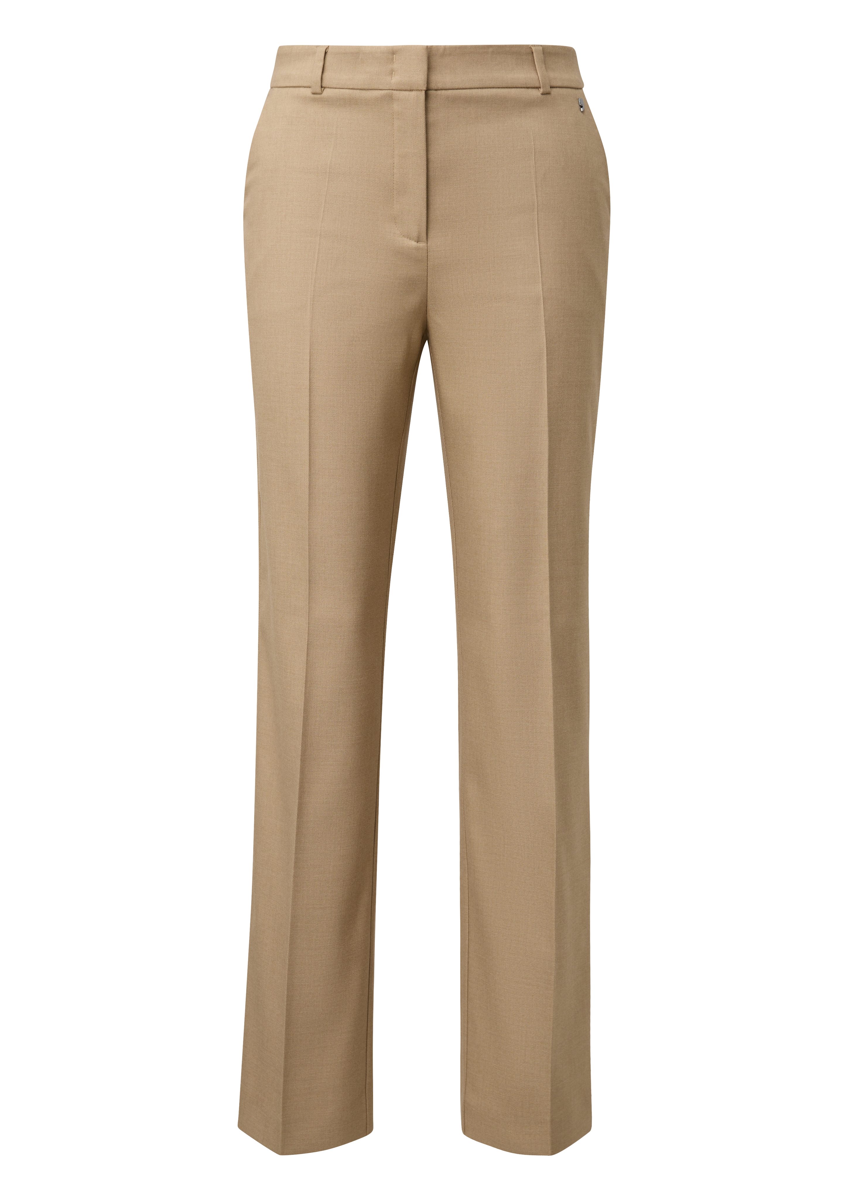 Comma Pantalon met vouw met riemlussen