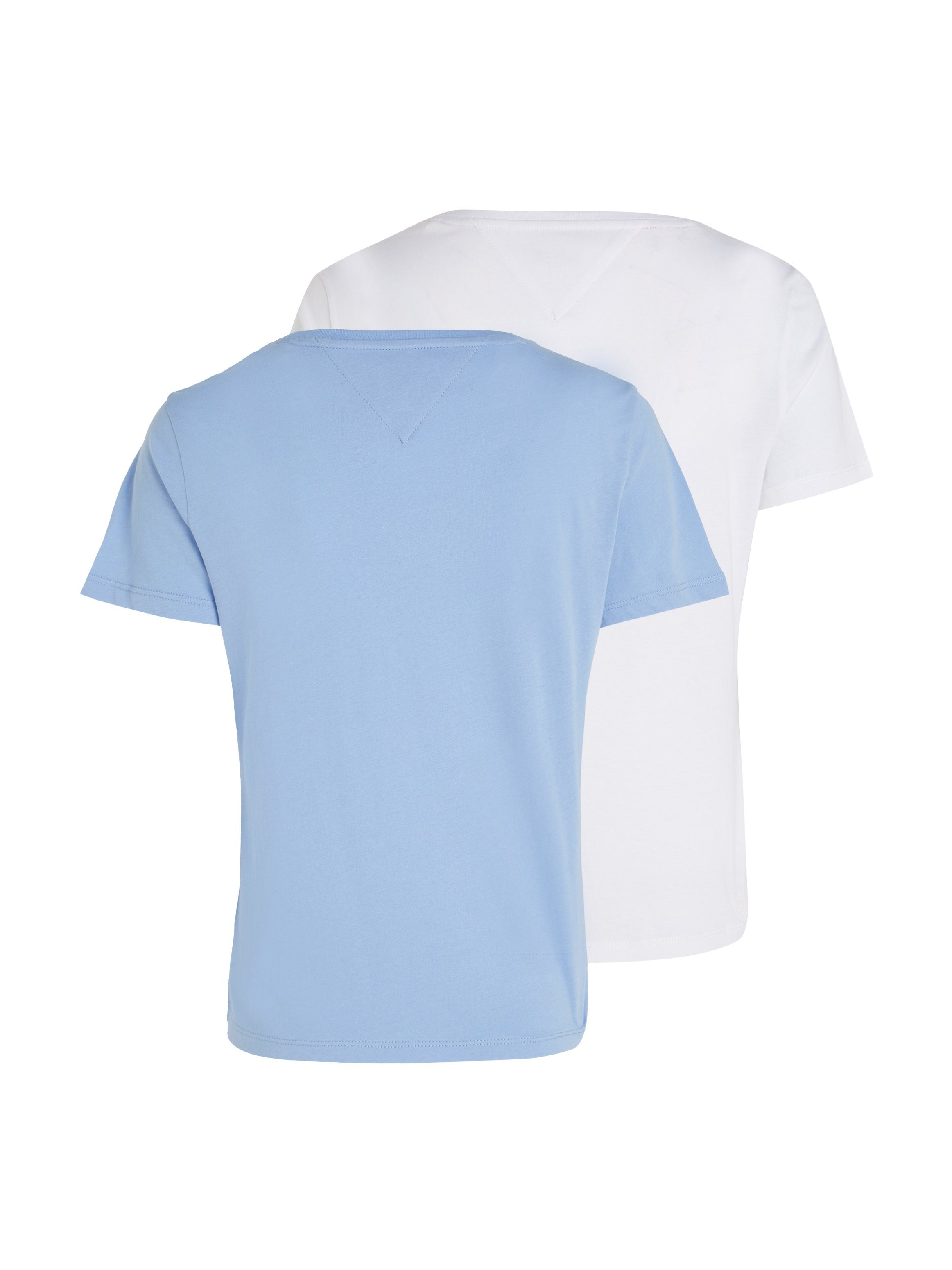 TOMMY JEANS Shirt met V-hals TJW 2PACK SLIM SOFT V NECK TEE in basic look met merklabel (2-delig Set van 2)
