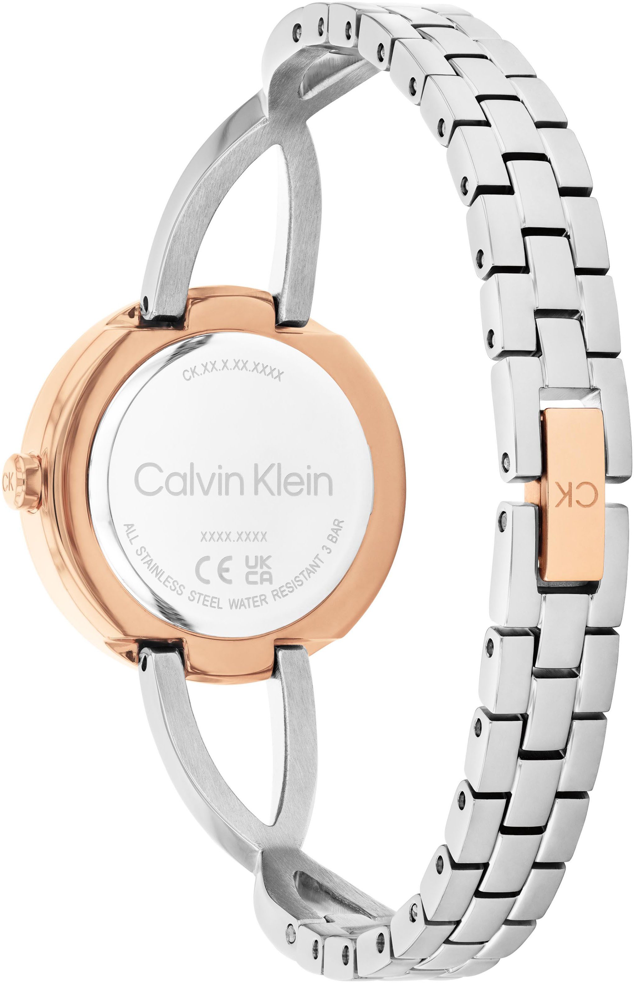 Calvin Klein Kwartshorloge Sculpted Embrace Polshorloge, dameshorloge, roestvrijstalen band, analoog, glasstenen