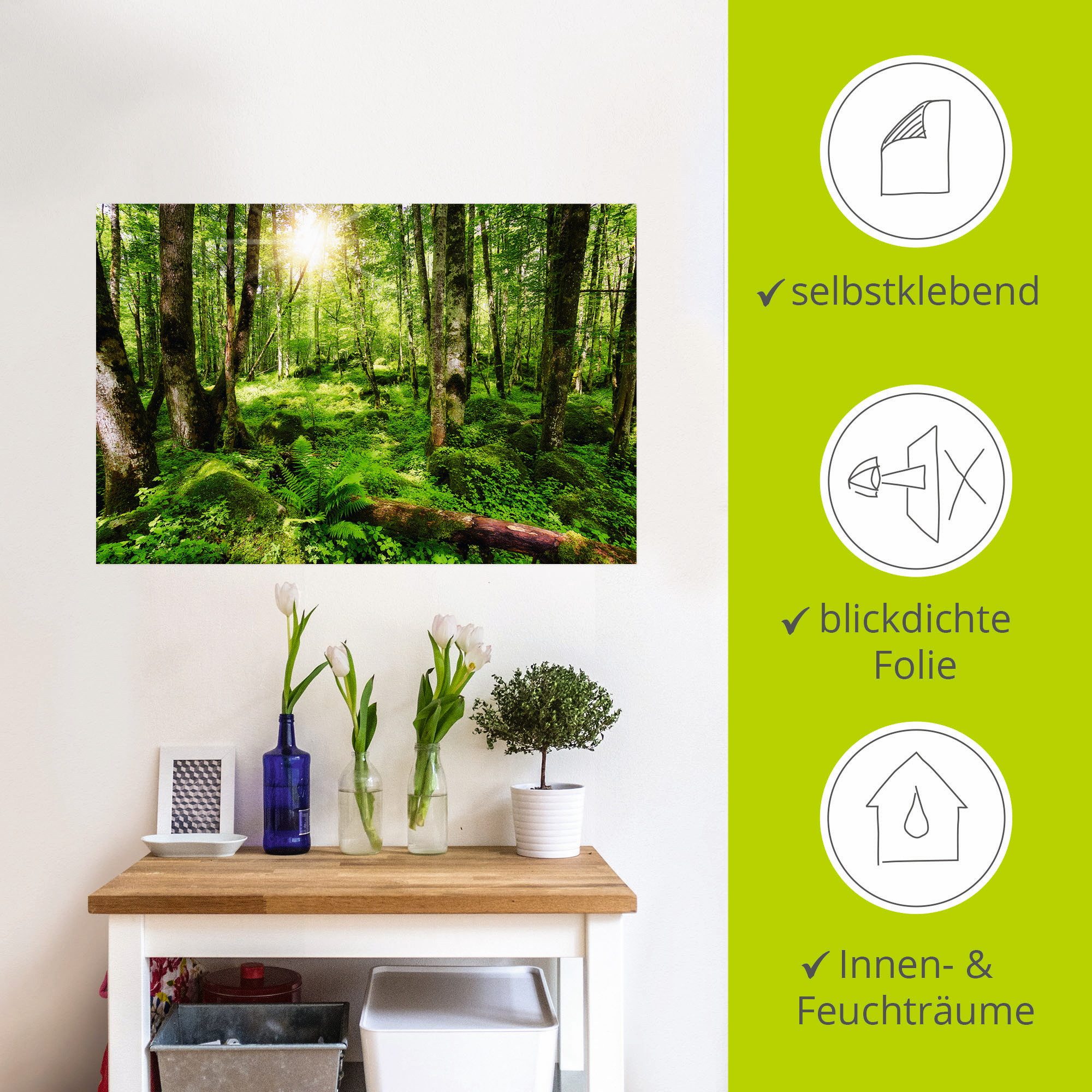 Artland Artprint Bos als artprint op linnen, poster, muursticker in verschillende maten