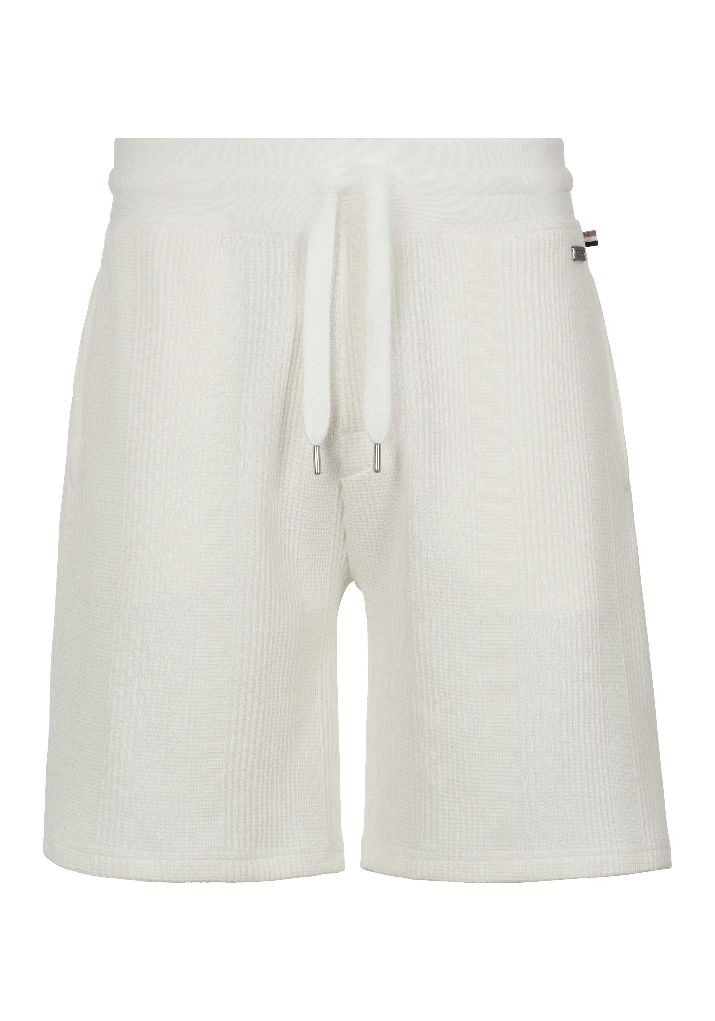 BOSS Sweatshort Structure Sho korte broek met brei-inzetten