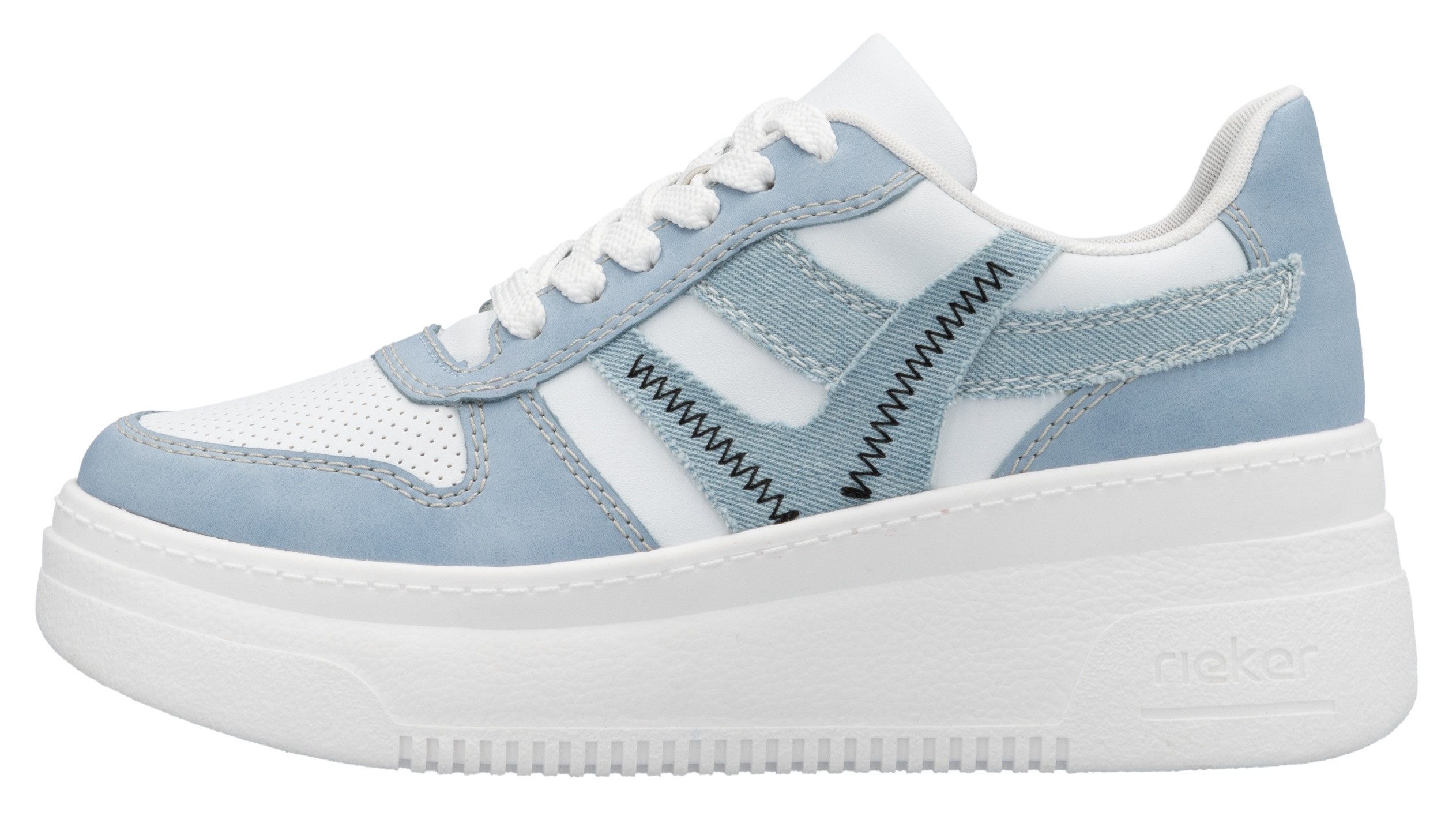 Rieker Plateausneakers , vrijetijdsschoen, halfschoen, veterschoen met gepolsterde schacht