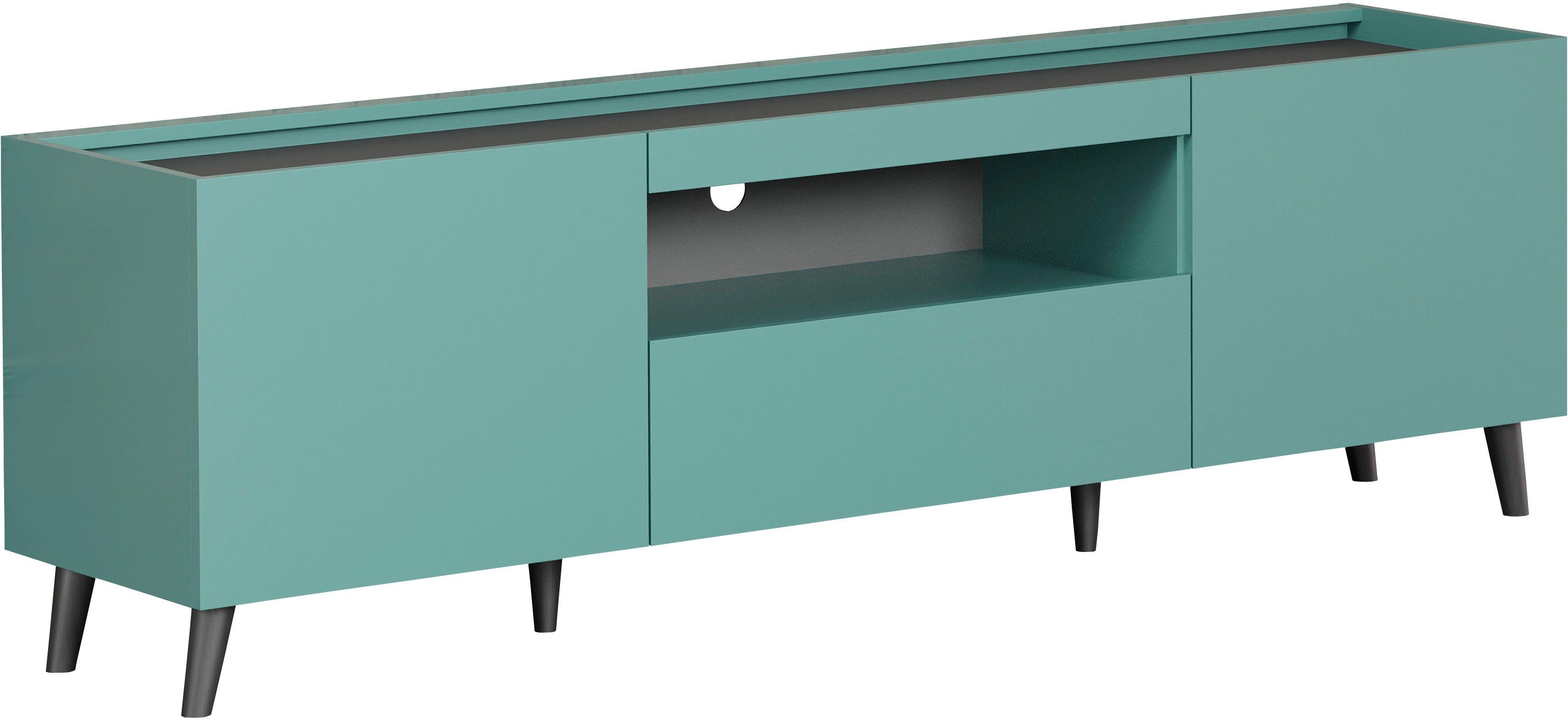 andas Tv-meubel Mikkeline mat, bxh: ca. 181 x 60 cm, tv-kast, blauw, turquoise (1 stuk)