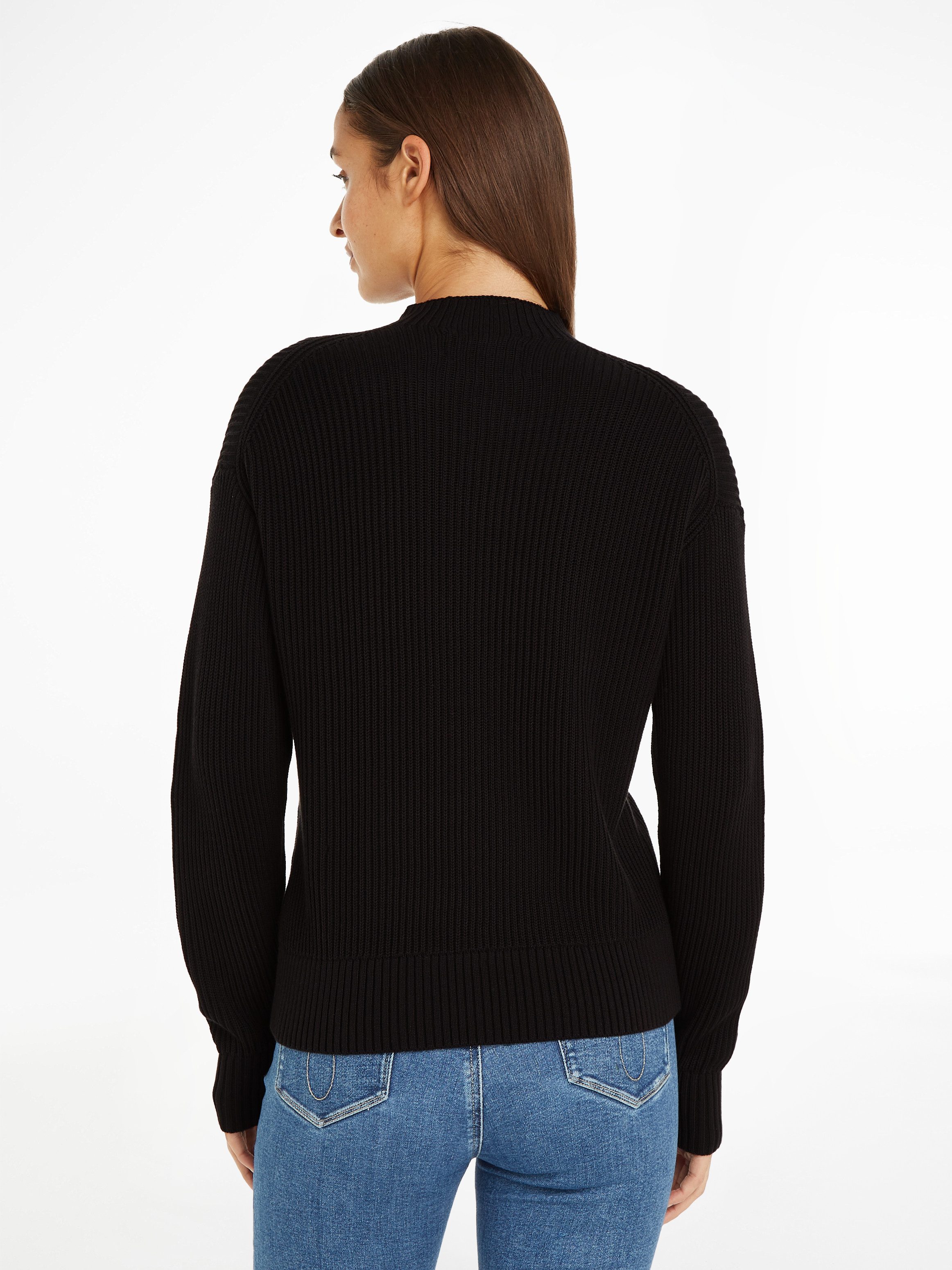 Calvin Klein Trui met staande kraag WOVEN LABEL LOOSE SWEATER