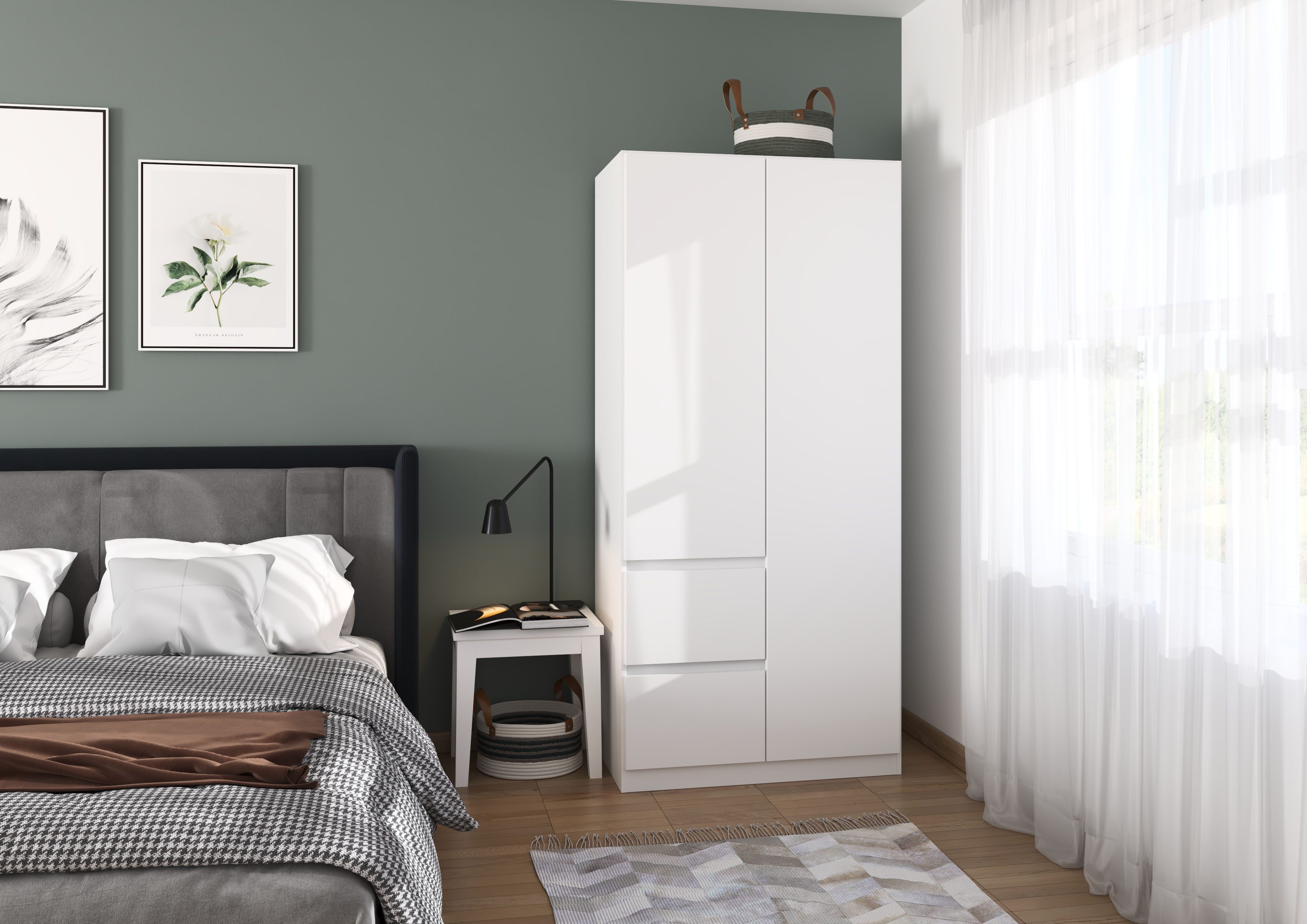 rauch Draaideurkast Kledingkast kast garderobe waskast NIDDA met moderne grepless front en push-to-open functie made in germany
