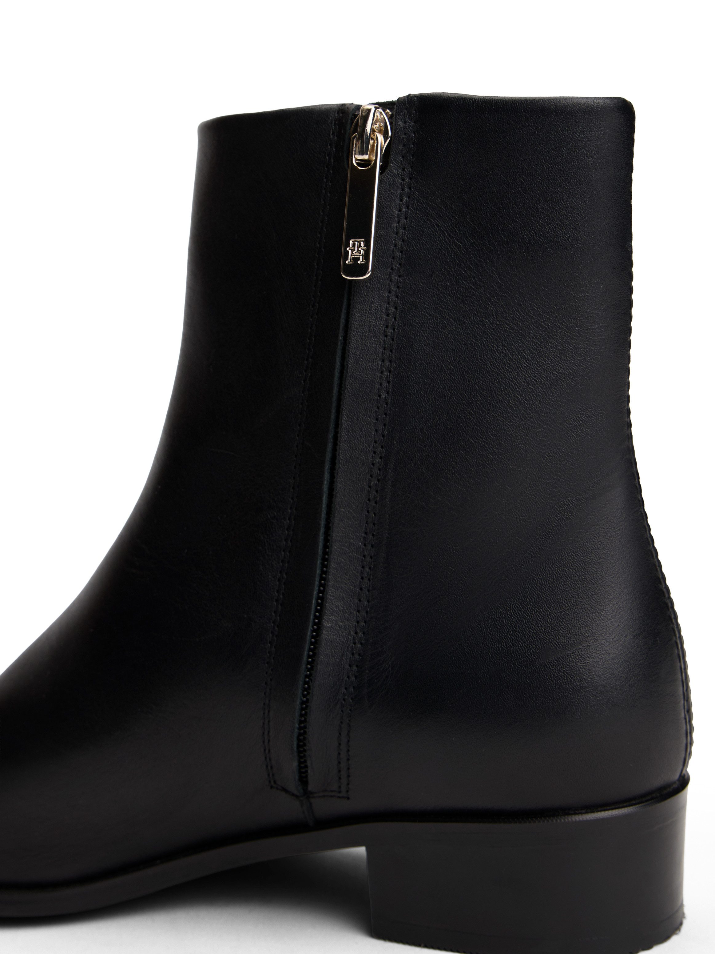 Tommy Hilfiger Laarsjes TH LEATHER POINTY ZIP BOOTIE