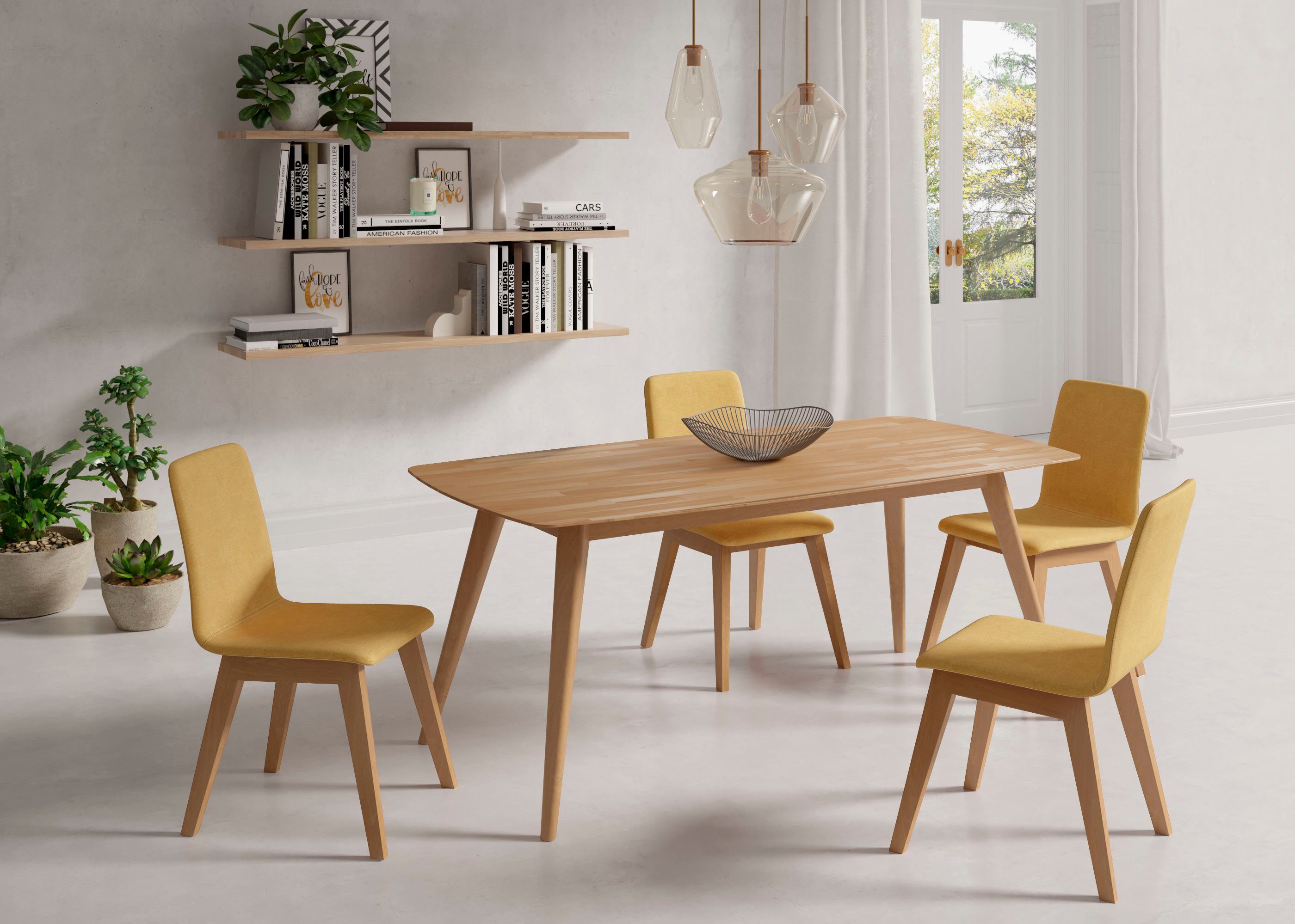 INOSIGN Stoel Sandy met verschillende stoelpootkleuren en kleurvarianten, zithoogte 47 cm (2 stuks)