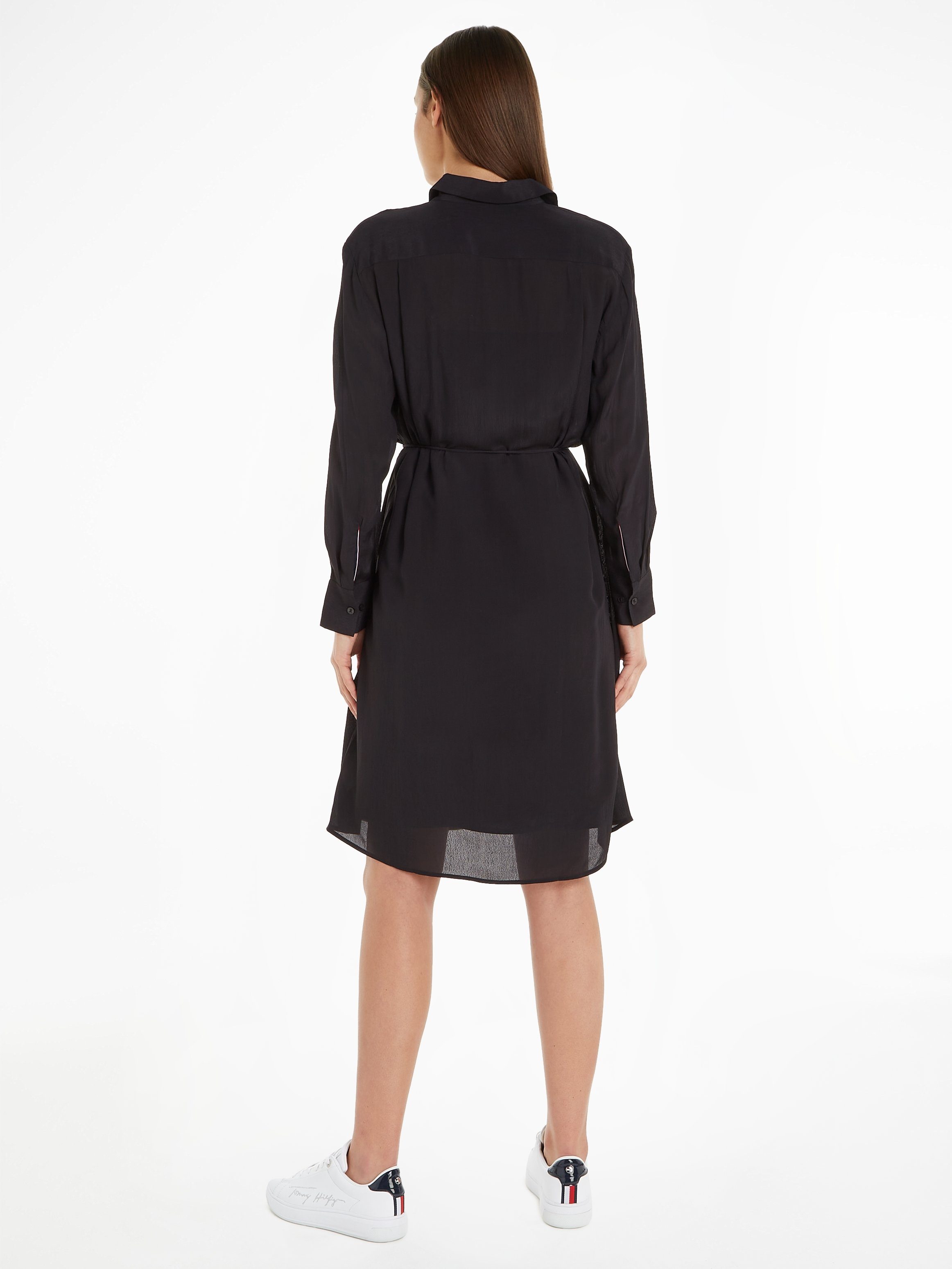 Tommy Hilfiger Blousejurk FLUID VISCOSE CREPE KNEE DRESS