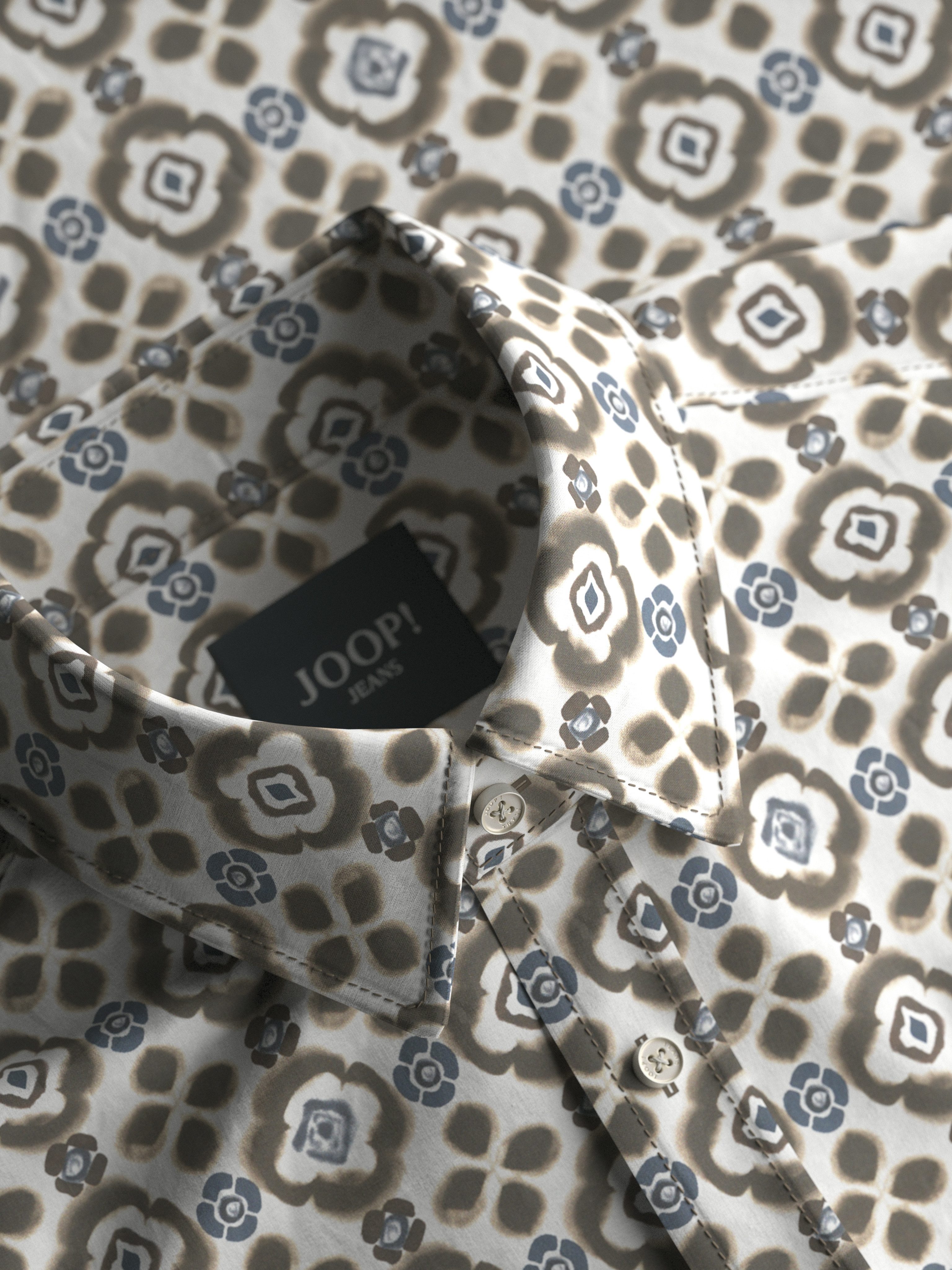 Joop Jeans Overhemd met lange mouwen Hanson3-W opvallend patroon label aan de zijkant van het lijf