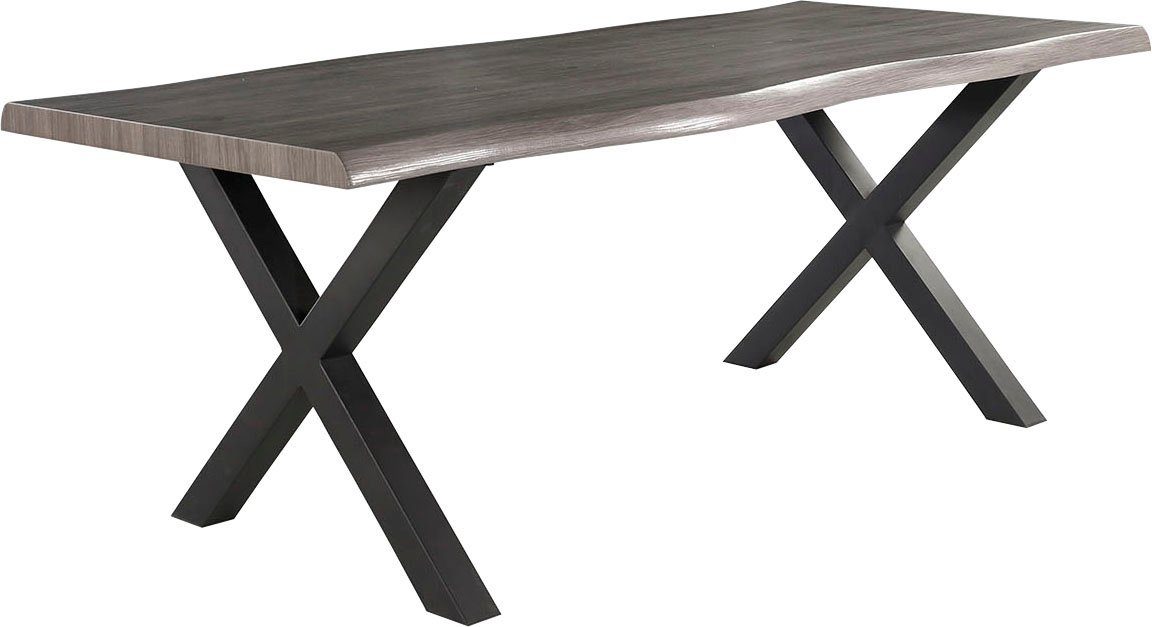 Jockenhöfer Gruppe Eettafel Marlon gebogen boomstam look en zwart onderstel