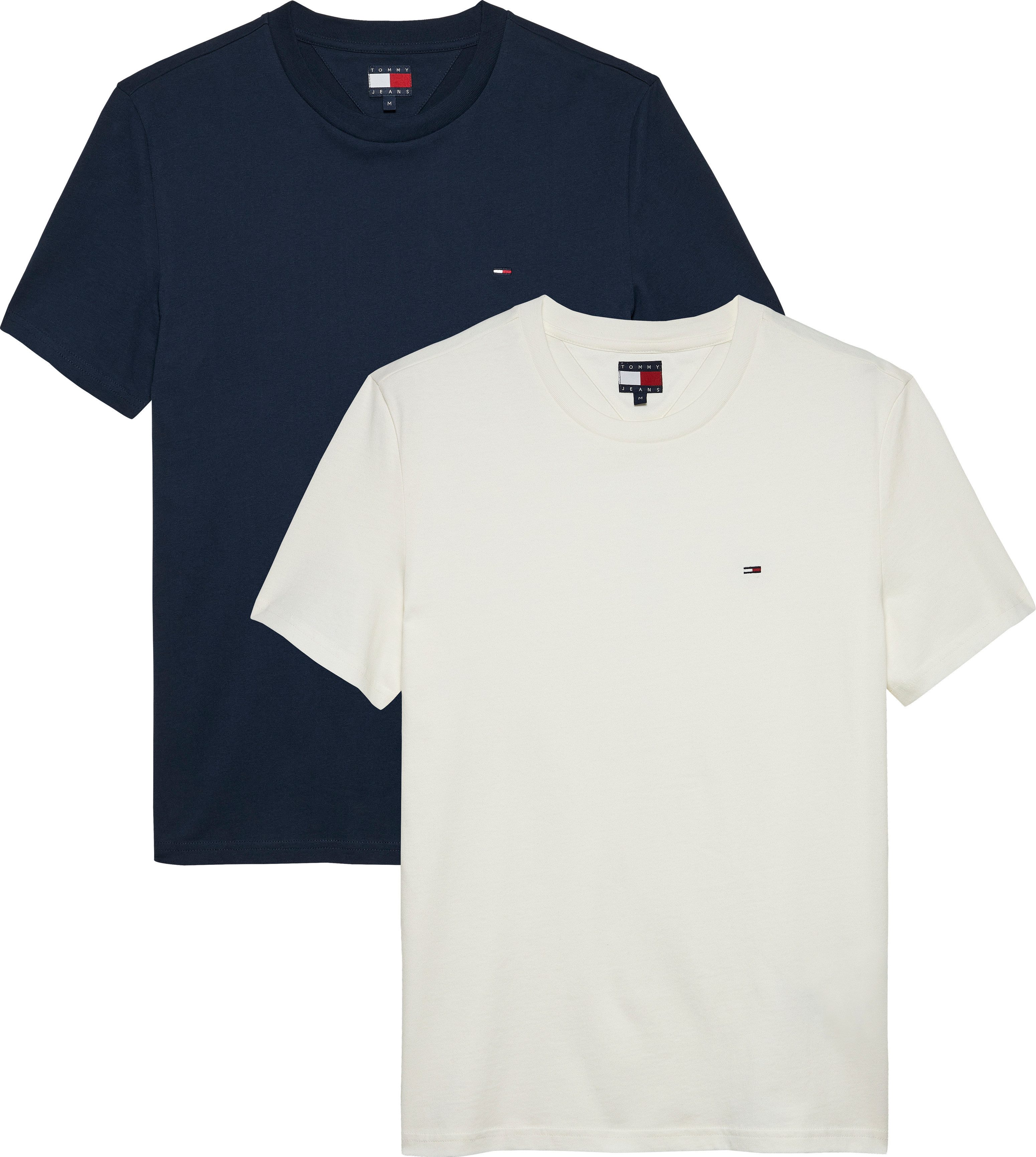 TOMMY JEANS Shirt met ronde hals TJM XSLIM 2PACK JERSEY TEE EXT (Set van 2)