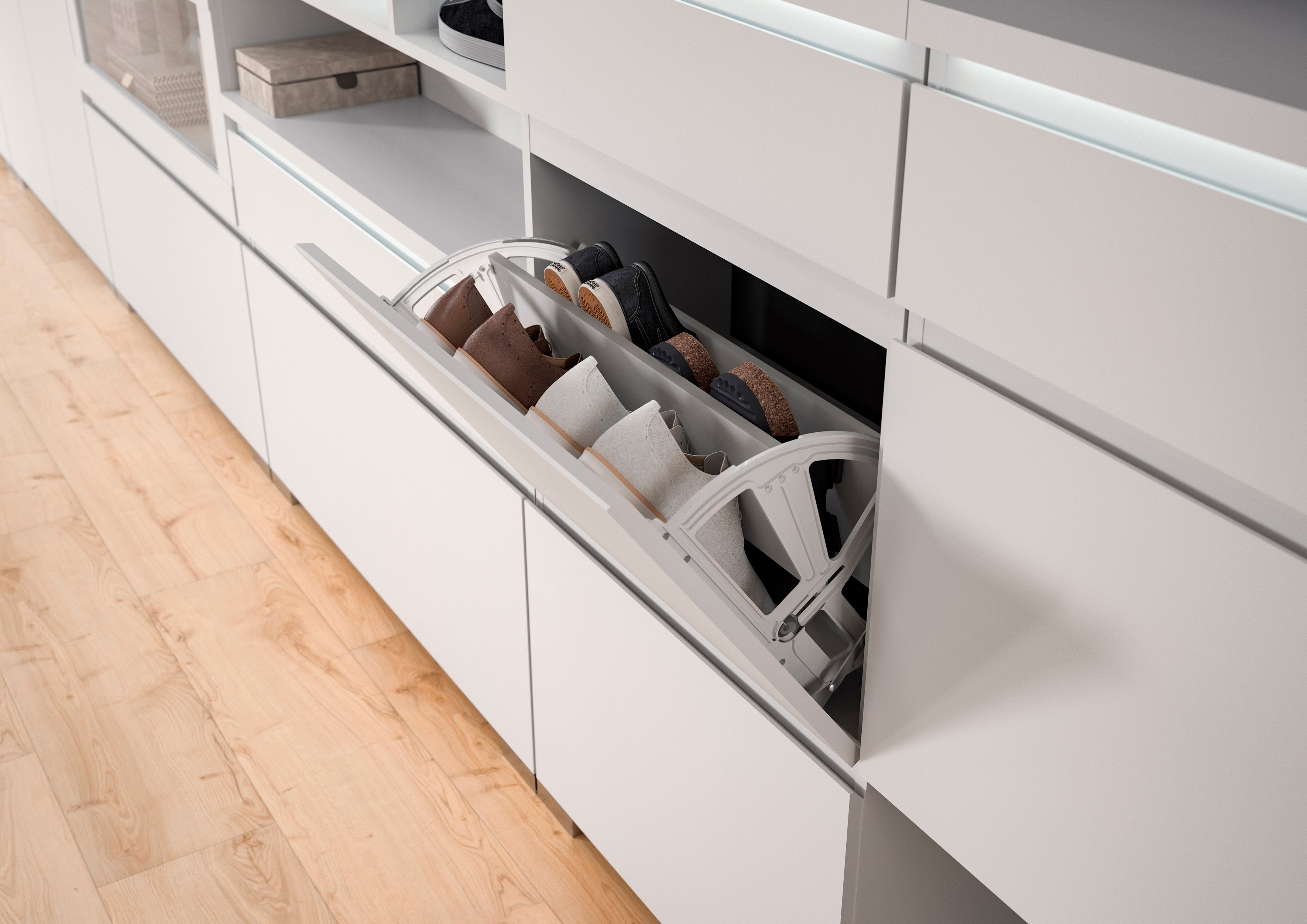 INOSIGN Schoenenkast Skoskap, Diepte 18 cm, 3 Deurtjes met schoenrol, plaats voor 12 paar schoenen