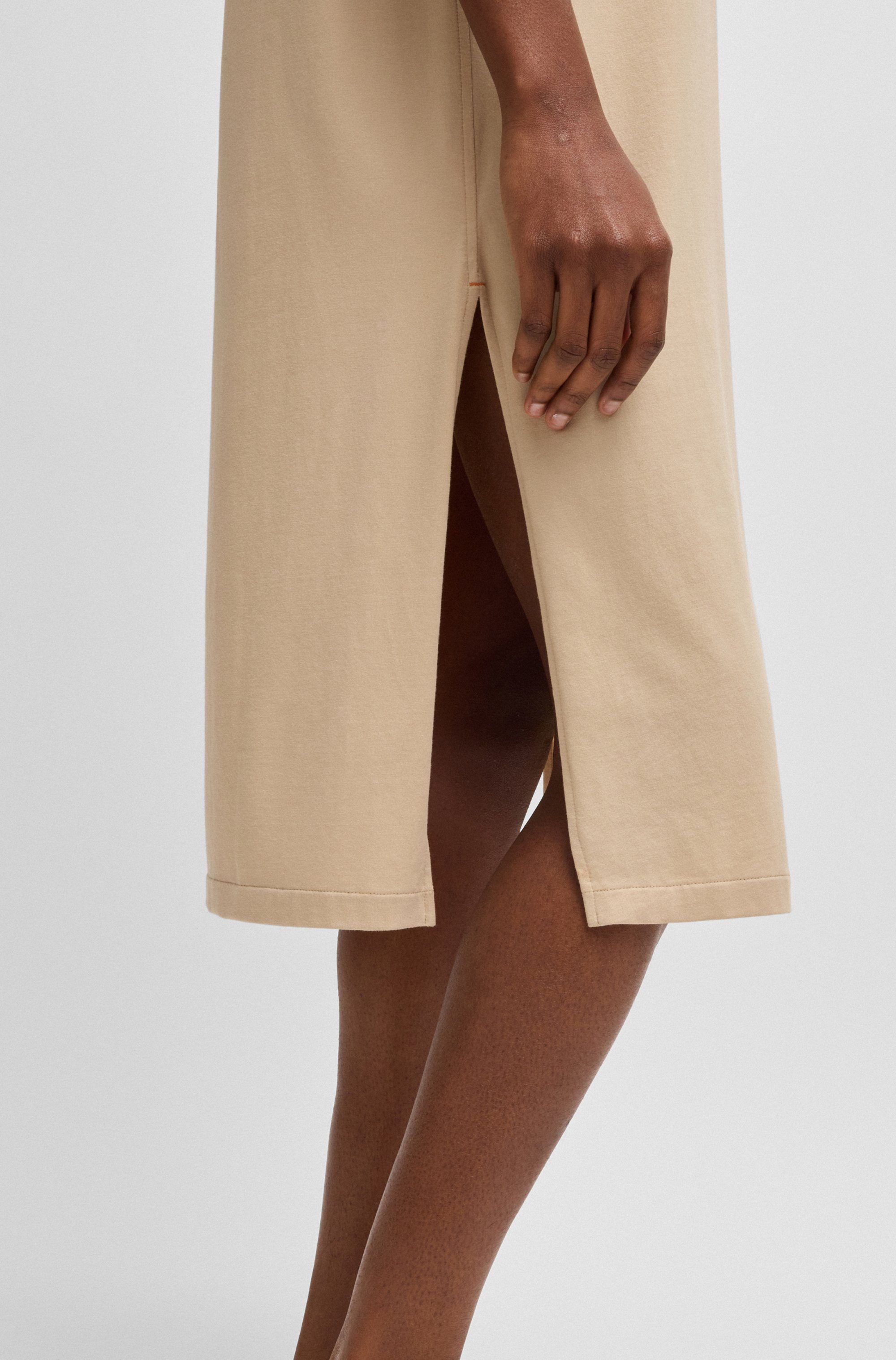 Boss Orange Jerseyjurk Edress Premium Damesmode met openingen, logo-opdruk