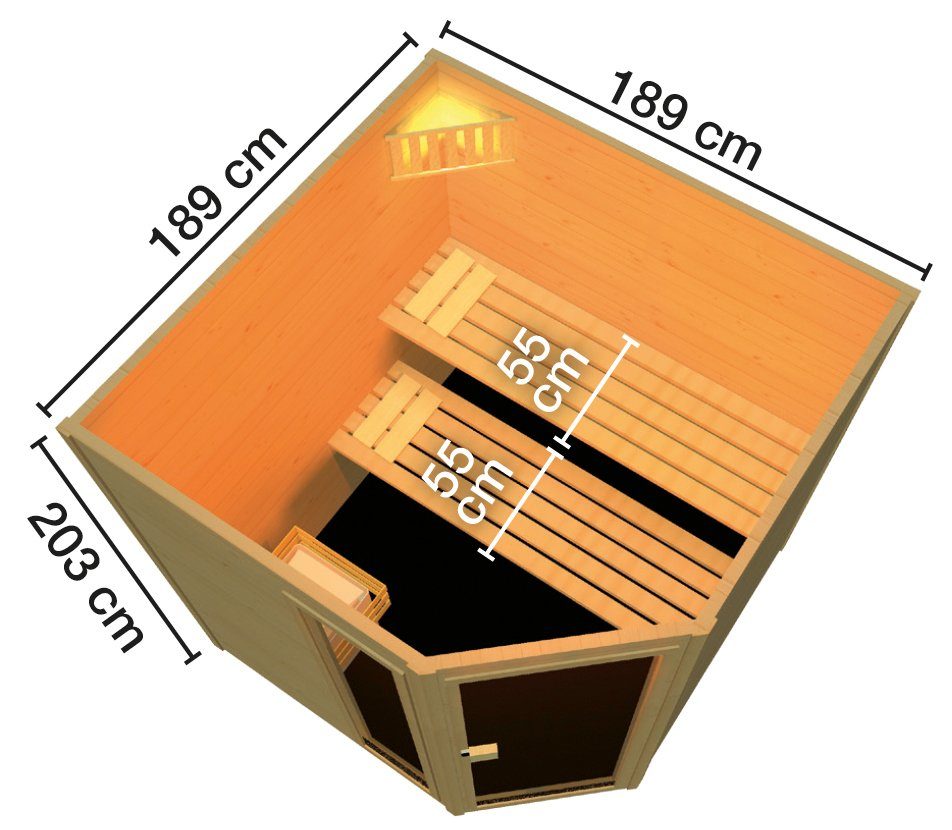 weka Sauna L_ars hoek 2 7,5 kw kachel met externe bediening