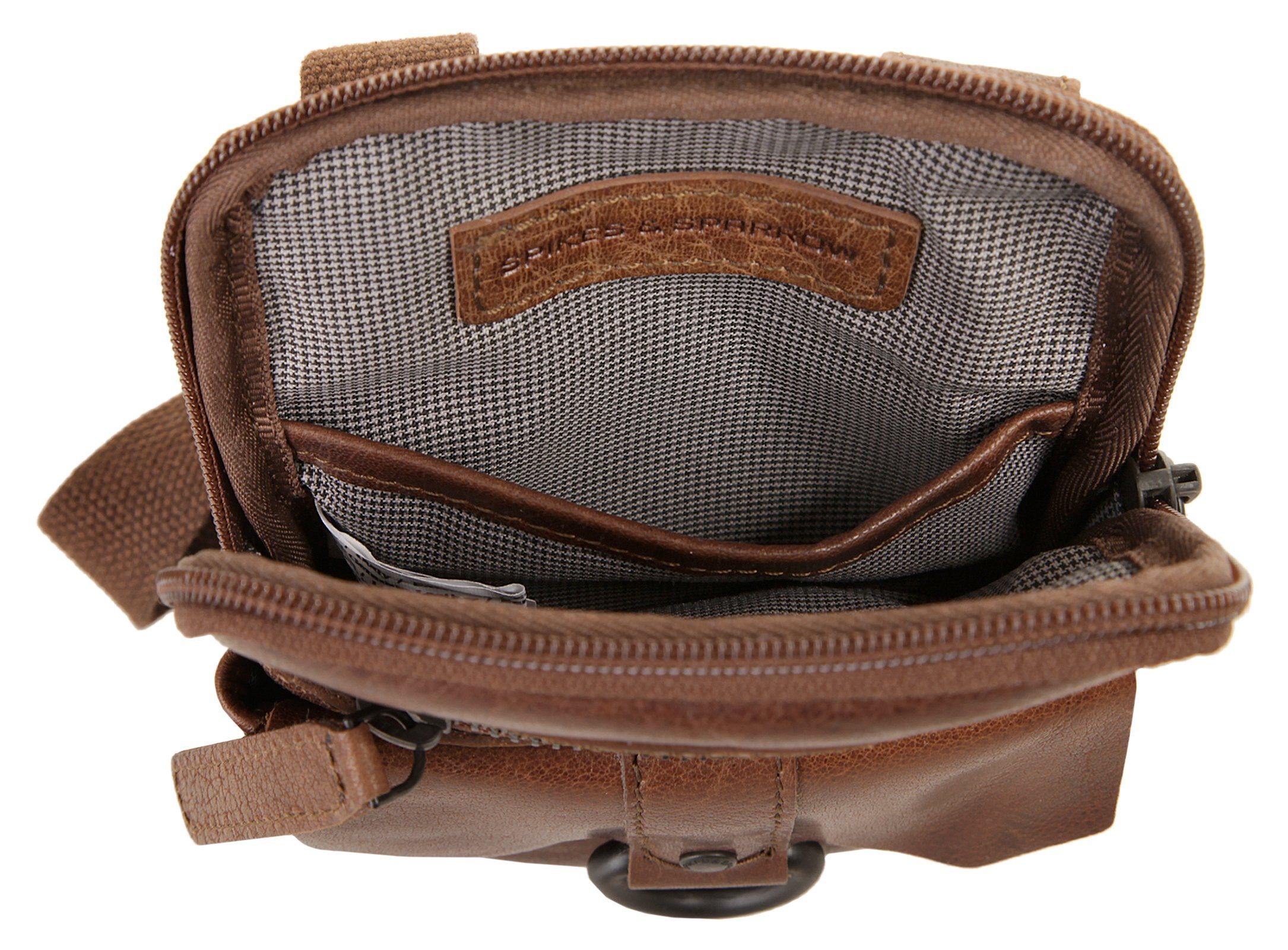 Spikes & Sparrow Schoudertas echt leder
