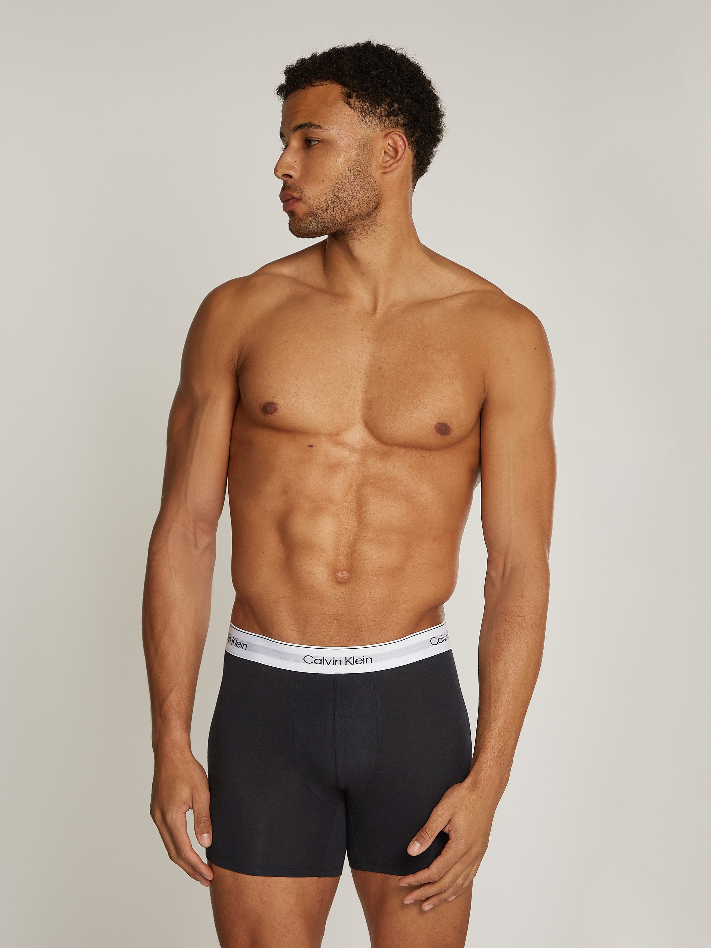 Calvin Klein Boxershort BOXER BRIEF 3PK met langere pijpen, logo-elastische band (3 stuks) (set, 3 stuks)