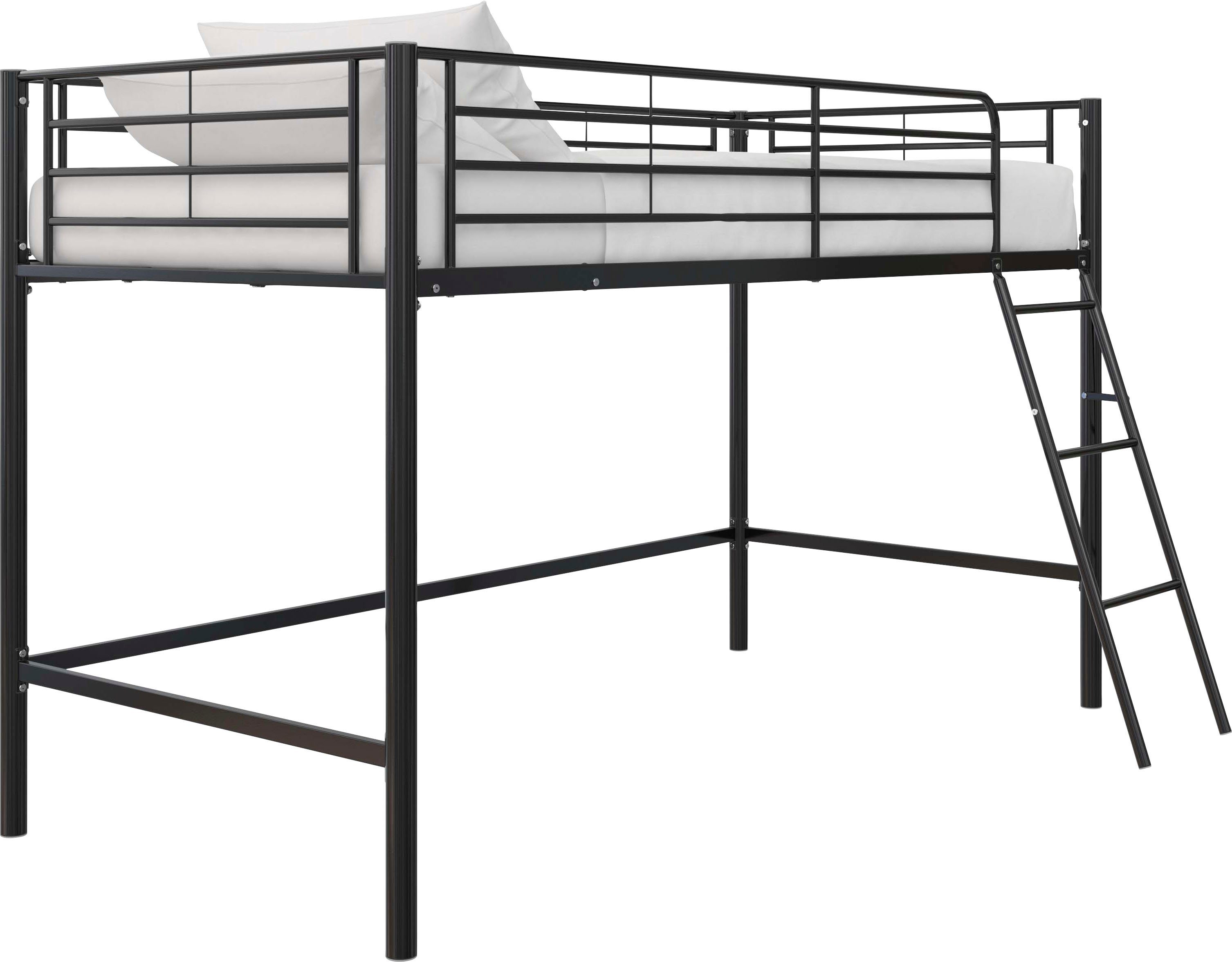 Lüttenhütt Hoogslaper Nils met lattenbodem en ladder, matrasmaat 90x200 cm, hoogte 129 cm