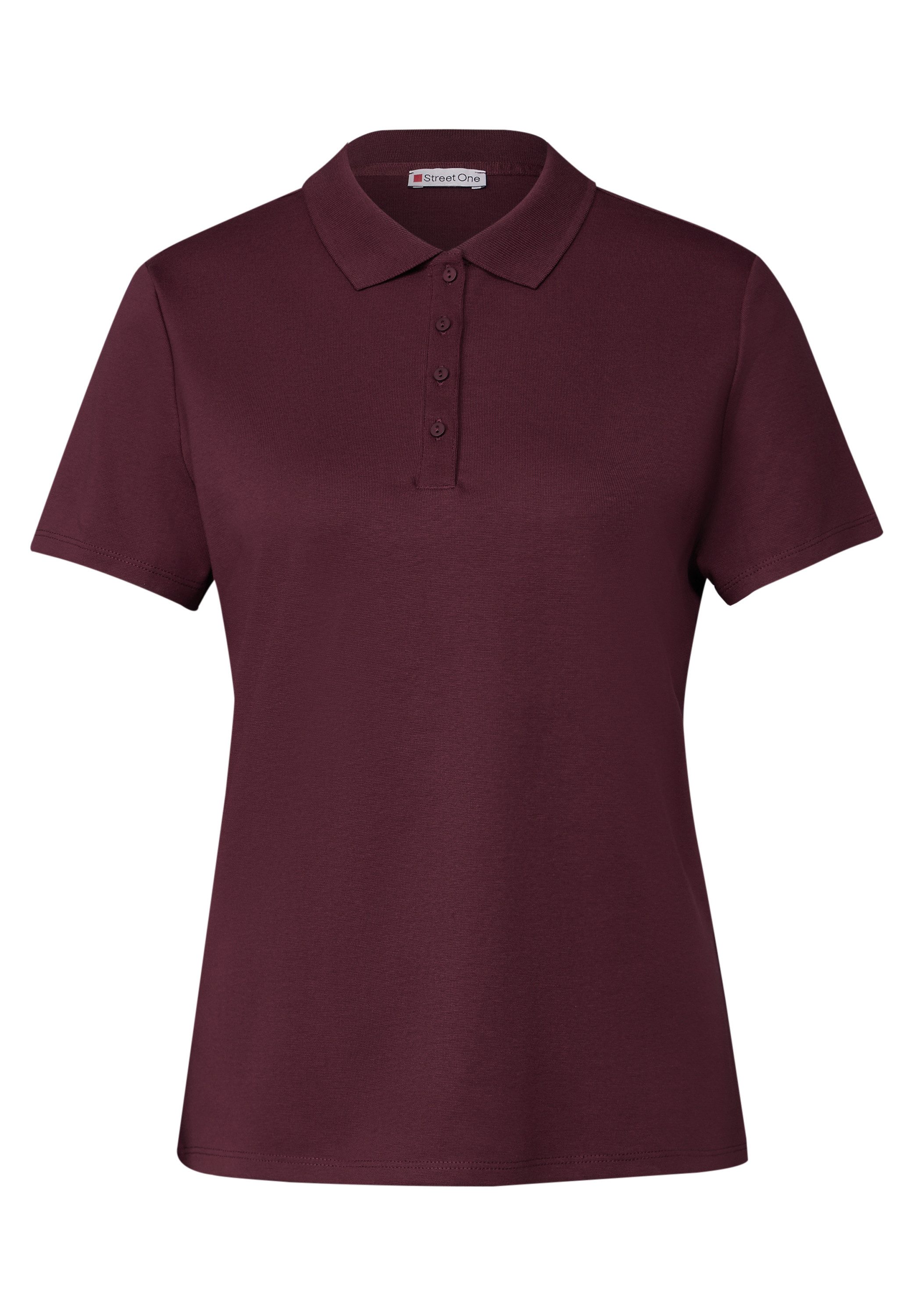 STREET ONE Poloshirt met ribstructuur