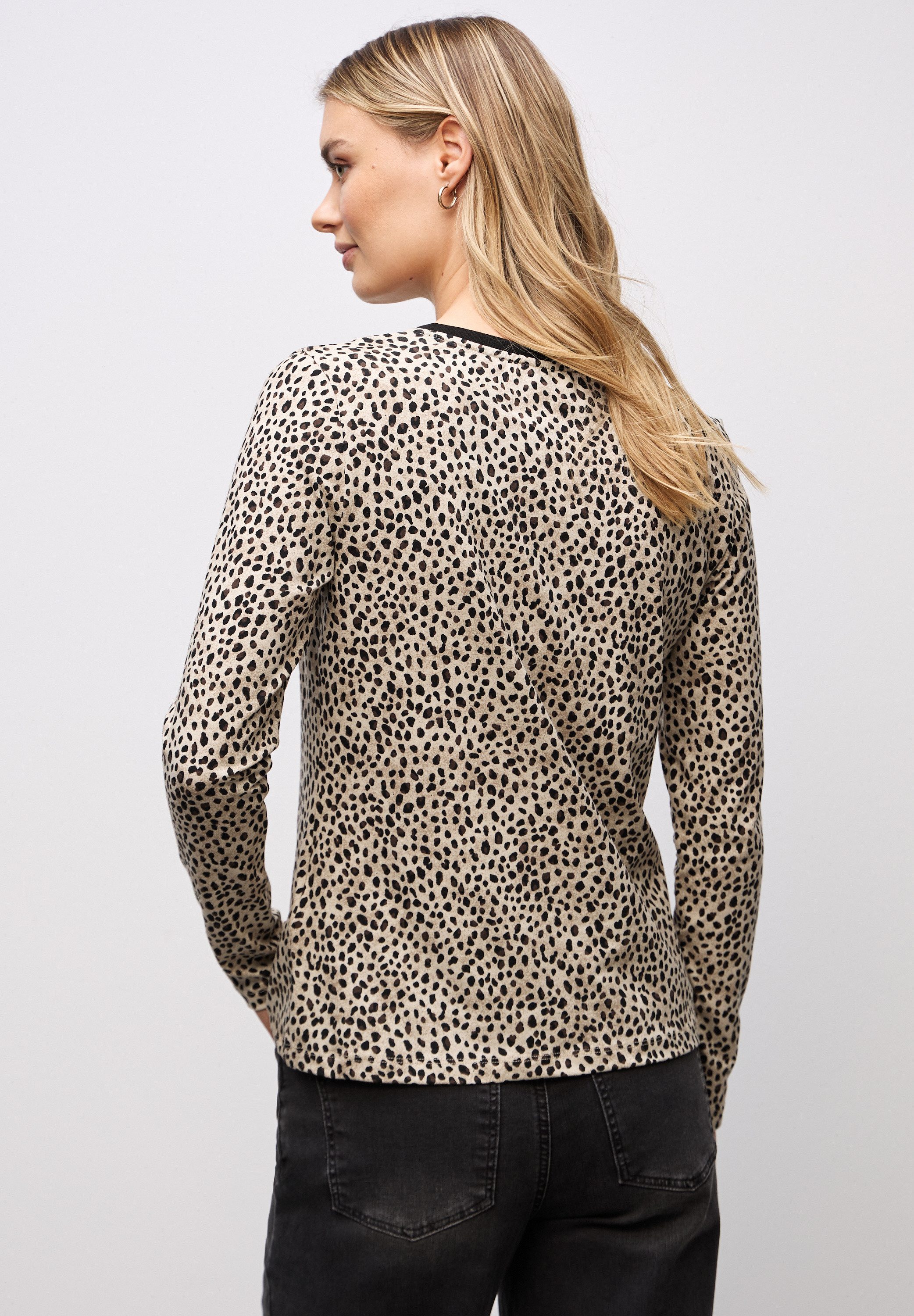 STREET ONE Shirt met lange mouwen met animal-print, leo-patroon