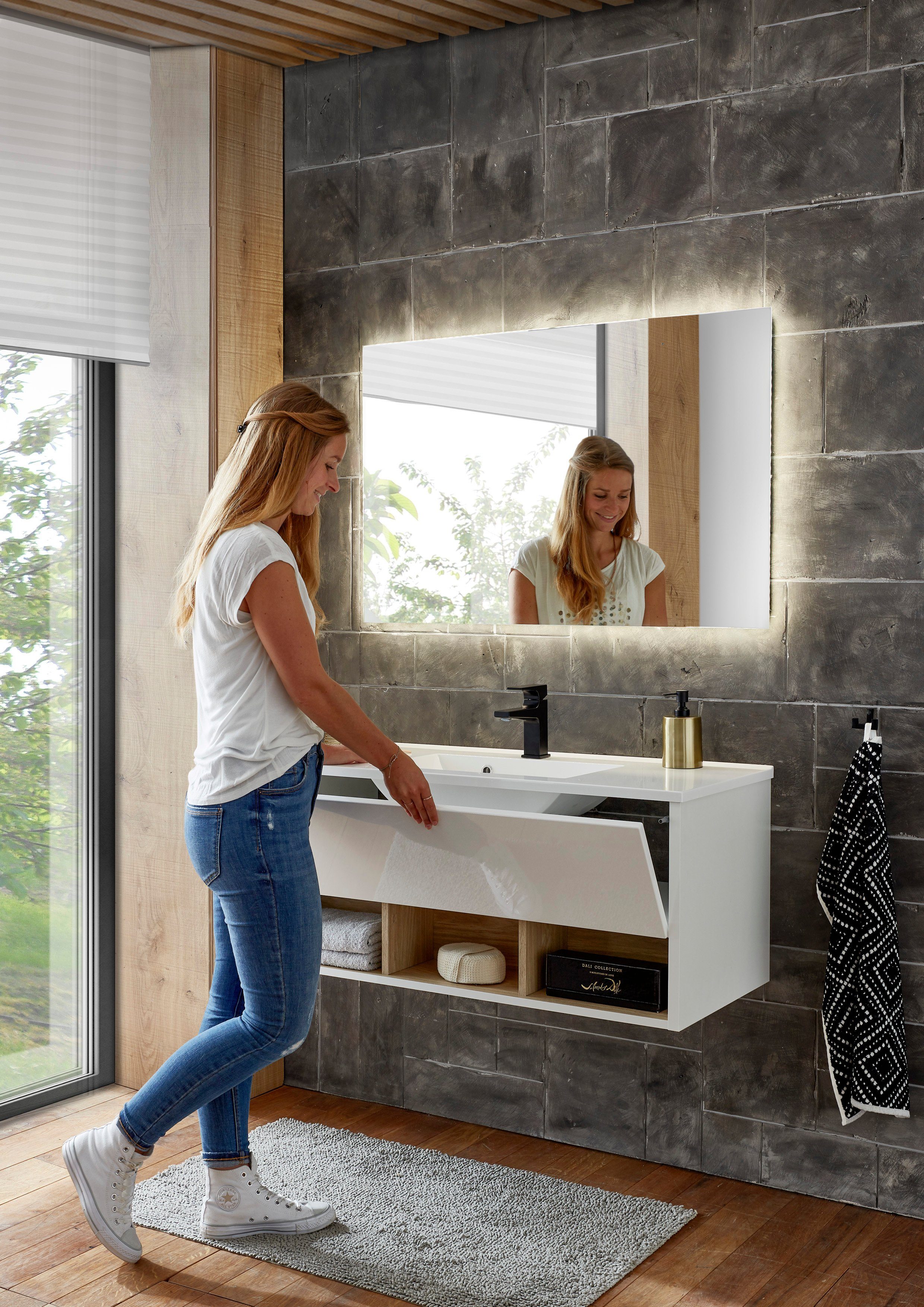 Places of Style Wastafelonderkast Studio Line, wastafel inclusief wasbak, modern ontwerp