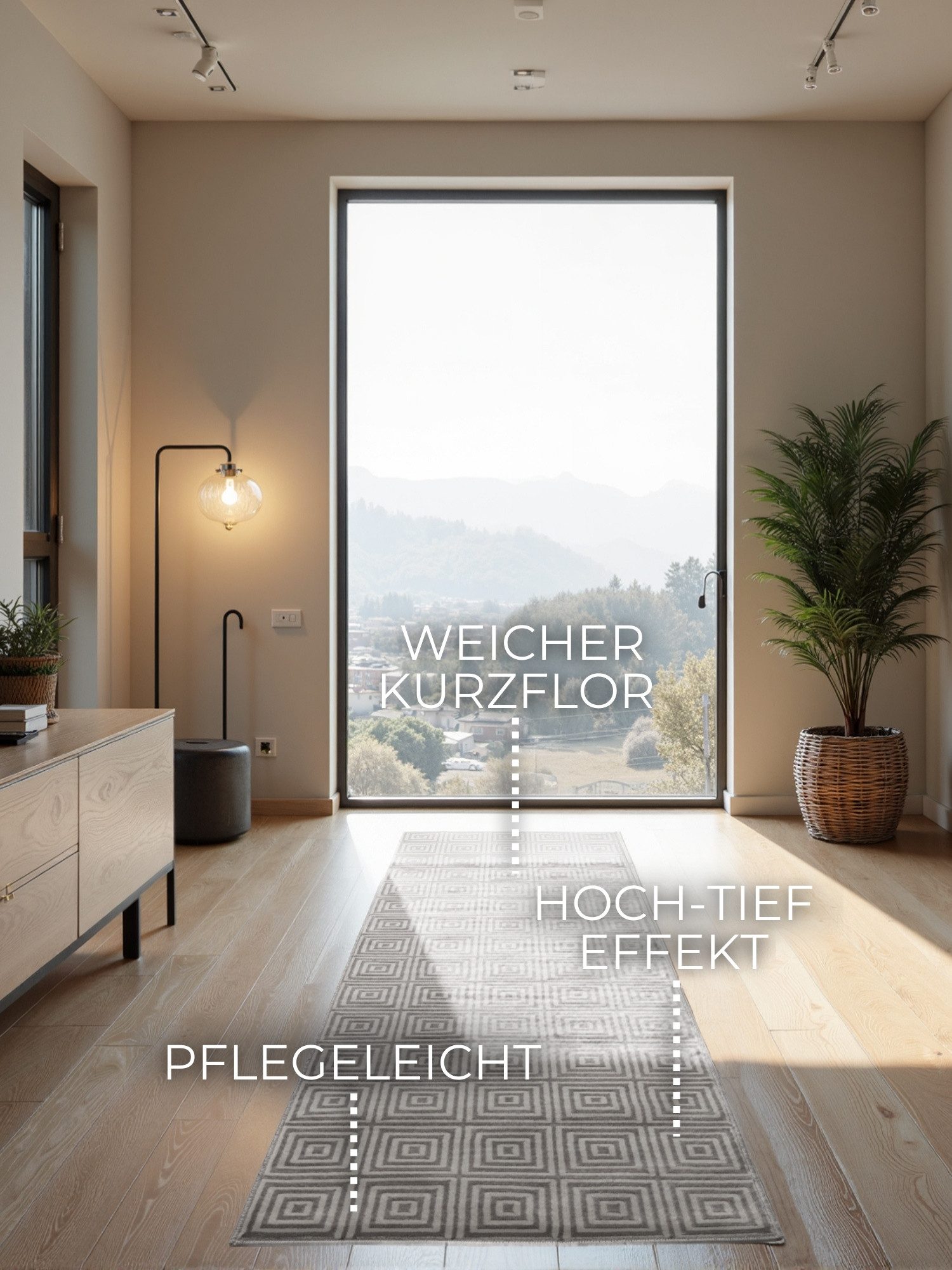 ELLE DECORATION Design-vloerkleed Tourmaline Woonkamer, slaapkamer, loper, hoog-laag effect, gang, glans