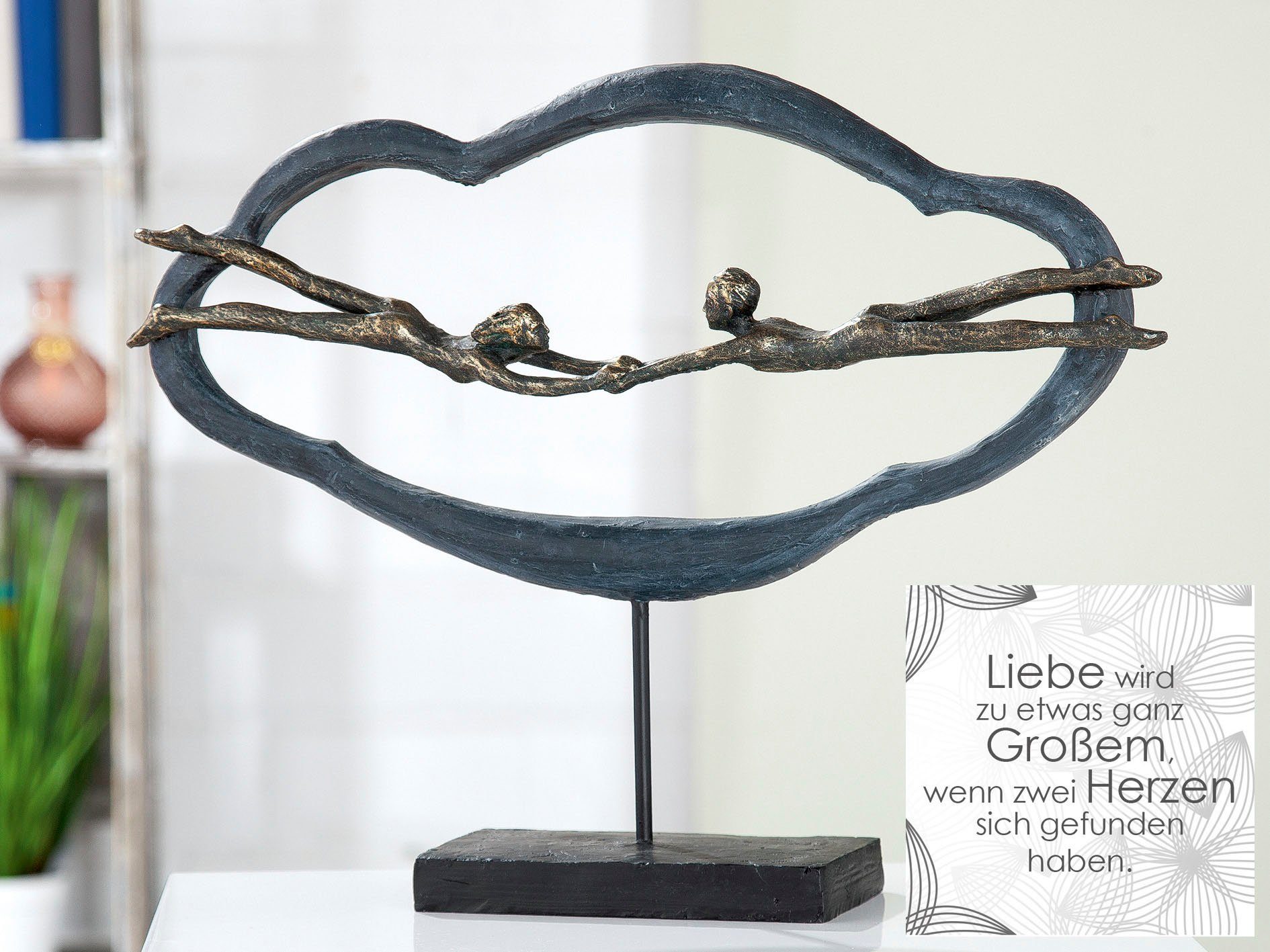 Casablanca by Gilde Decoratief figuur Sculptuur Love is in the air, grijs (1 stuk)