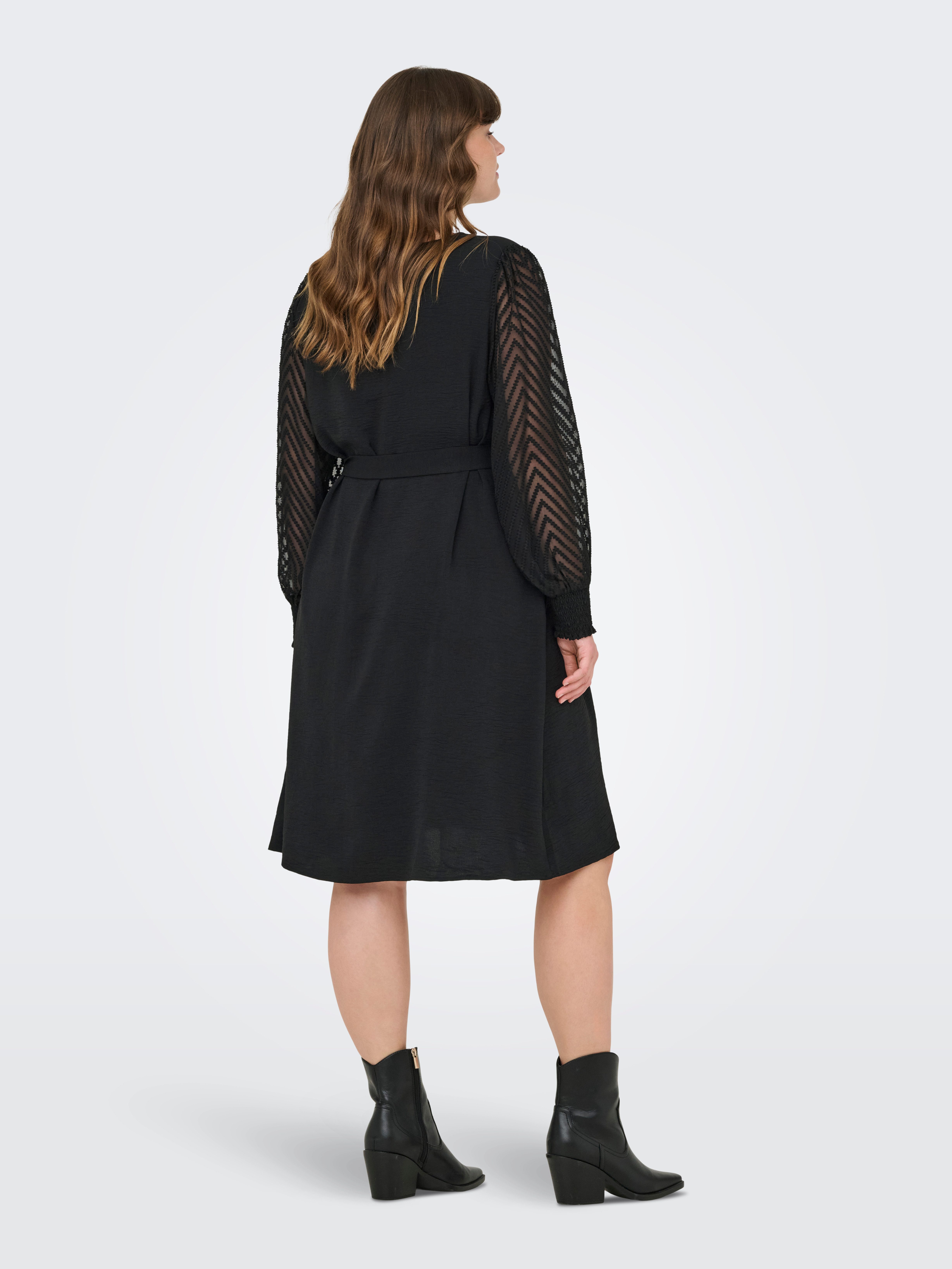 ONLY CARMAKOMA Midi-jurk CARMETTA LIFE LS KNEE DRESS WVN