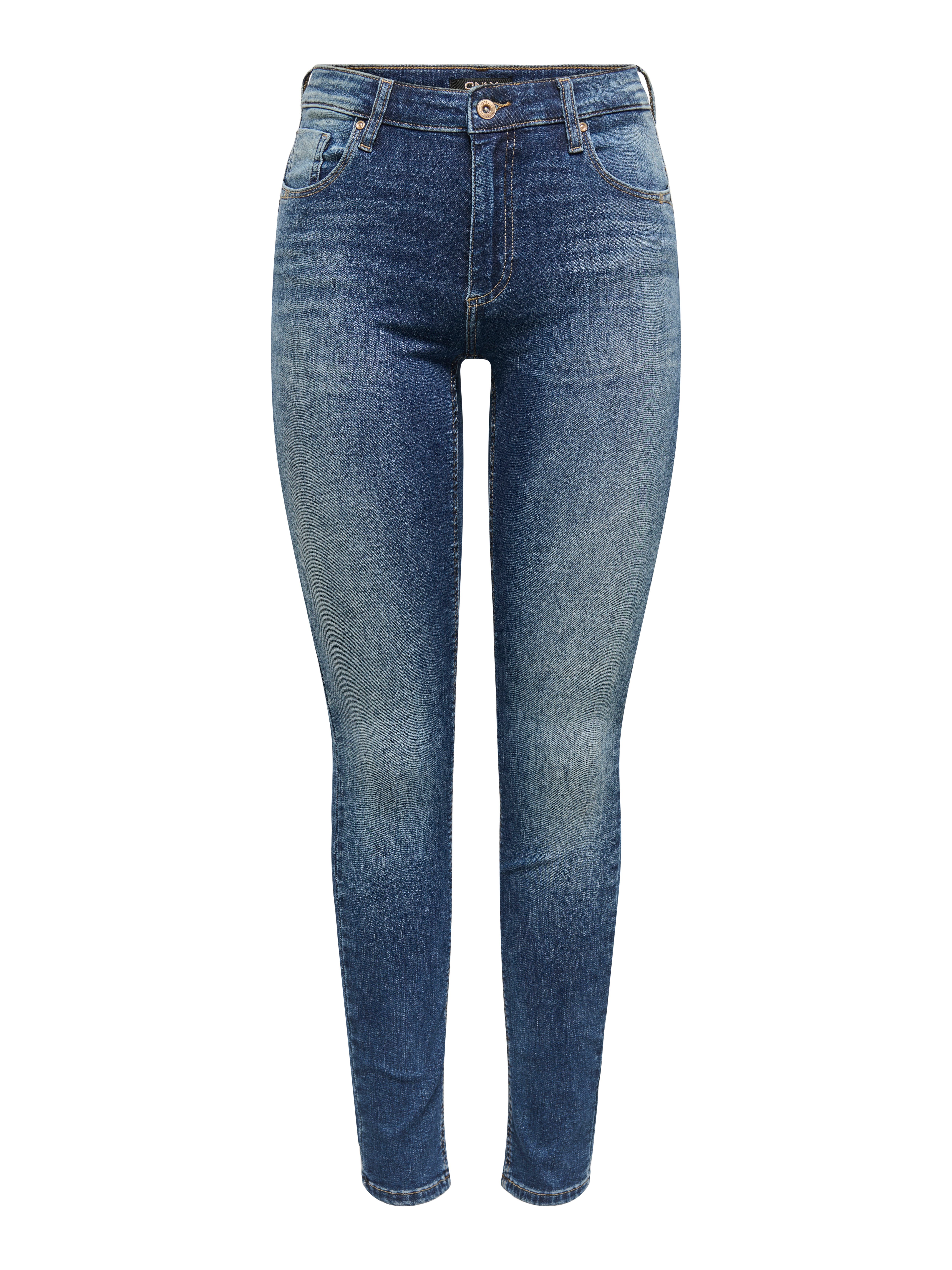 Only Skinny fit jeans ONLBLUSH MID WAIST PUSH UP DNM X dames skinny jeans maat M (38) blauw