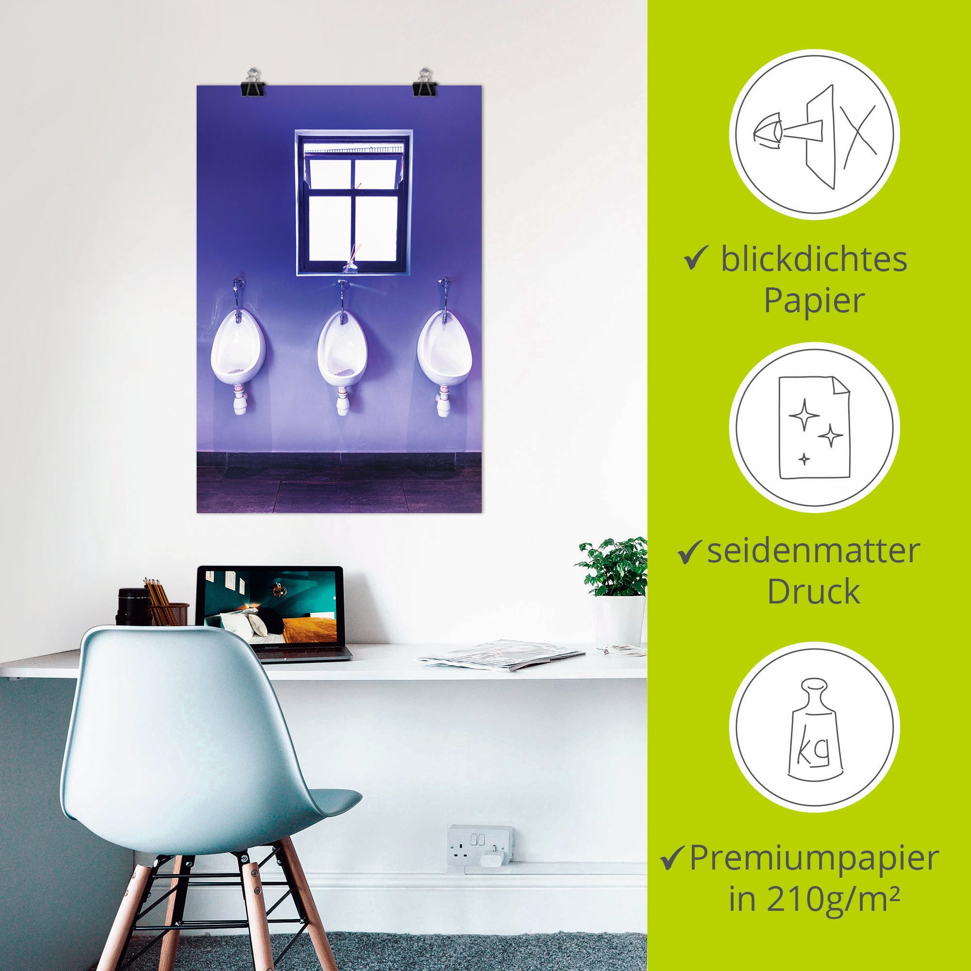 Artland Poster Toilet als artprint van aluminium, artprint op linnen, muursticker of poster in verschillende maten