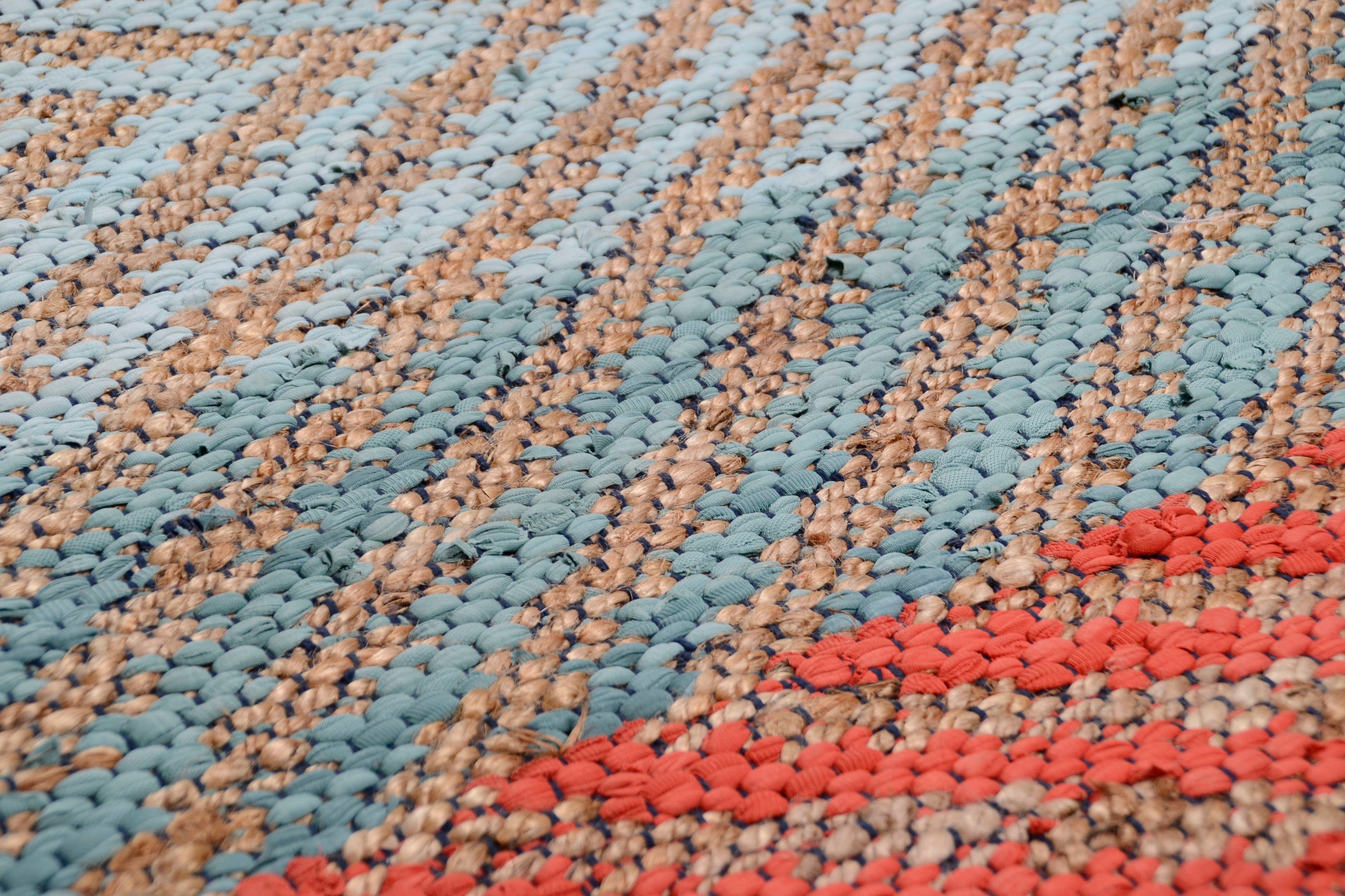 TOM TAILOR HOME Vloerkleed Pastel Stripe Platweefsel, met de hand geweven, materiaal: 60% katoen, 40% jute