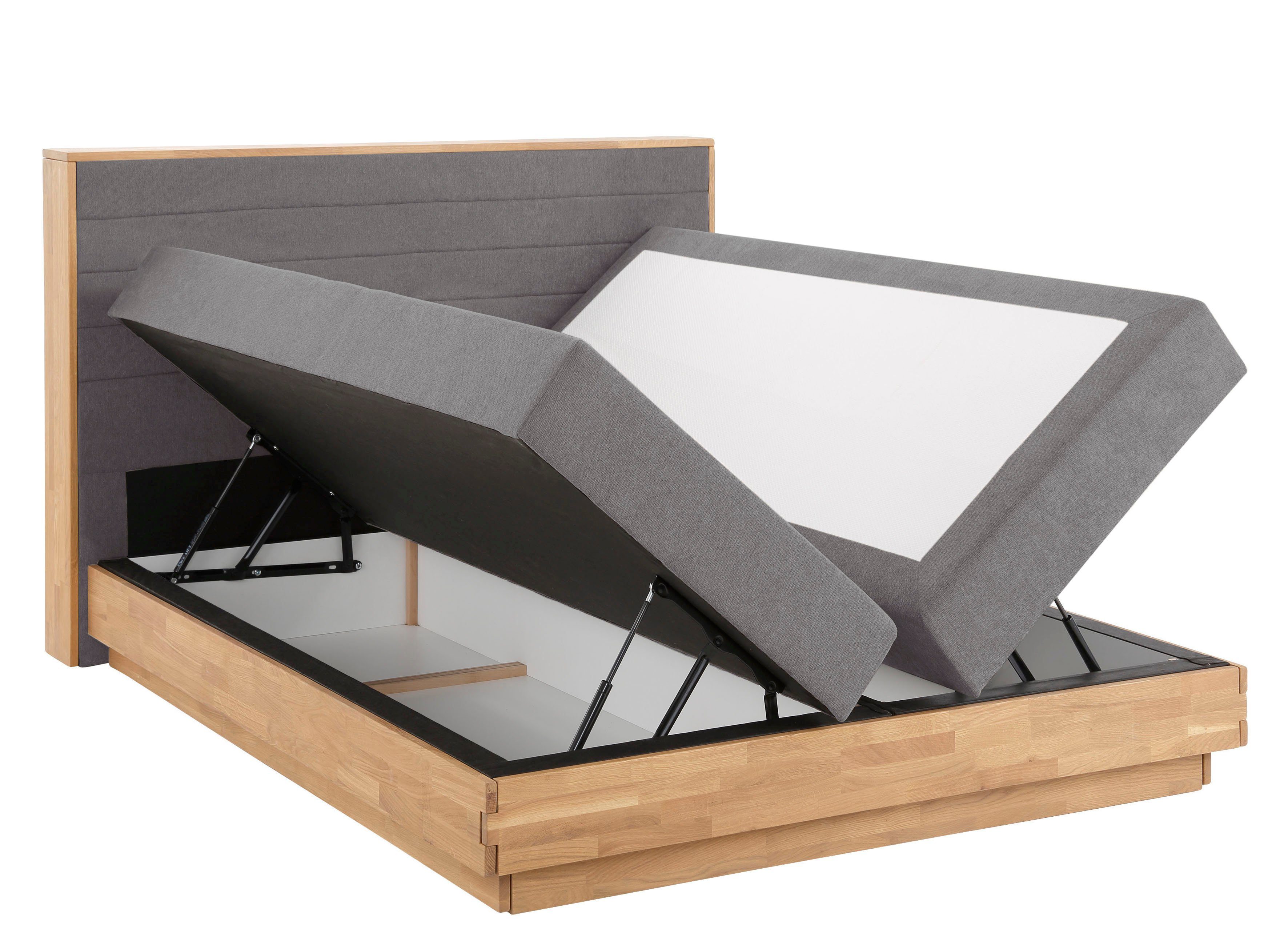 Home affaire Boxspring Cavan Eiken, met bedkist & topmatras, verschillende hardheden (ook H4)
